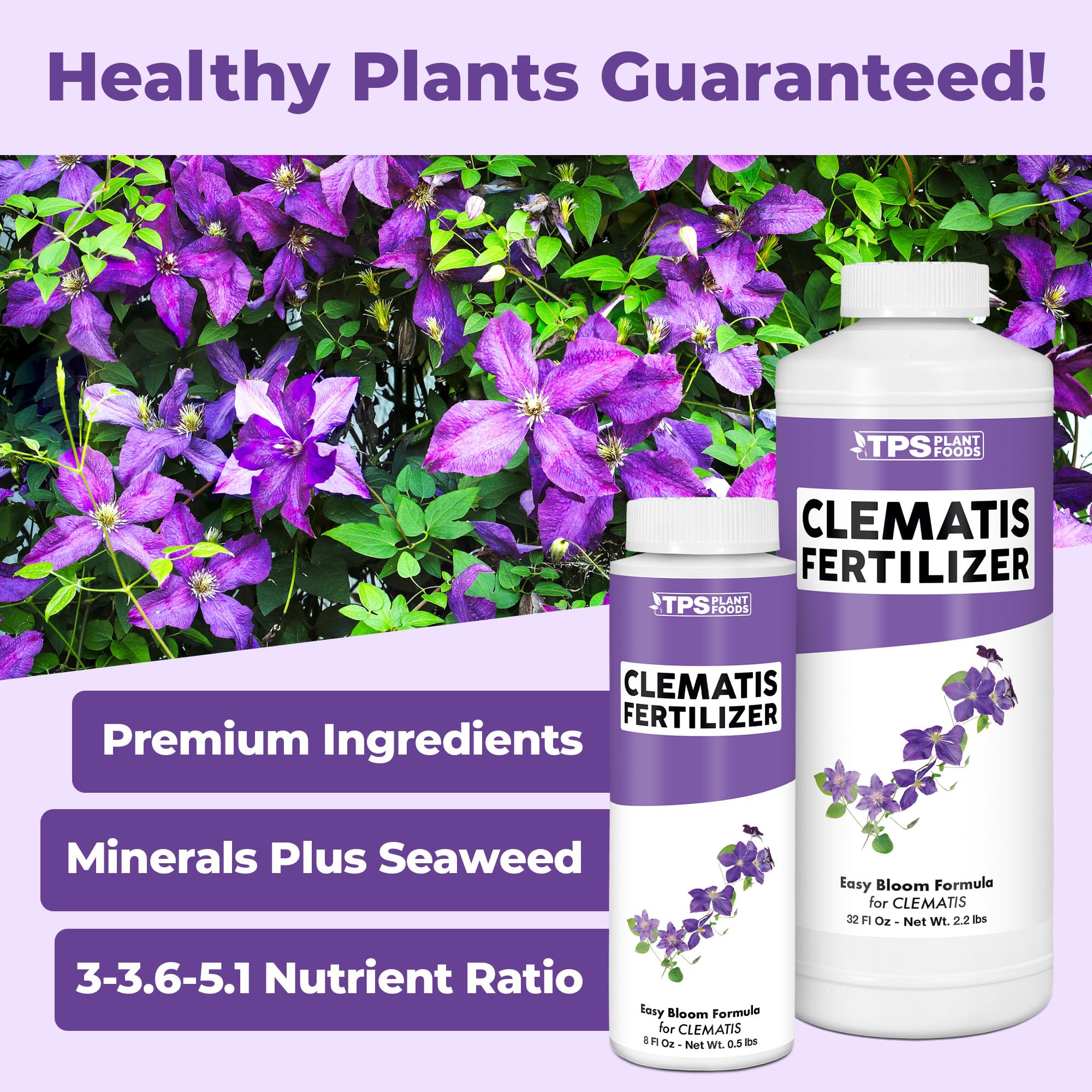TPS NUTRIENTS Clematis Fertilizer being mixed with water for easy application.
