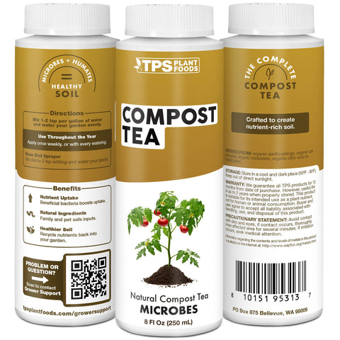 TPS NUTRIENTS Compost Tea bottle scene showing USA-made product