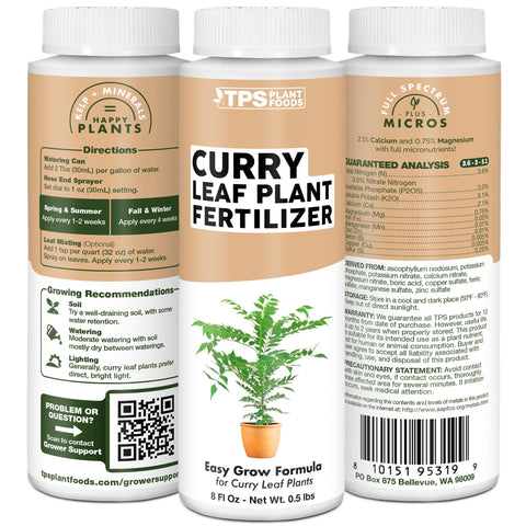 TPS NUTRIENTS curry leaf plant in pot thriving with liquid fertilizer