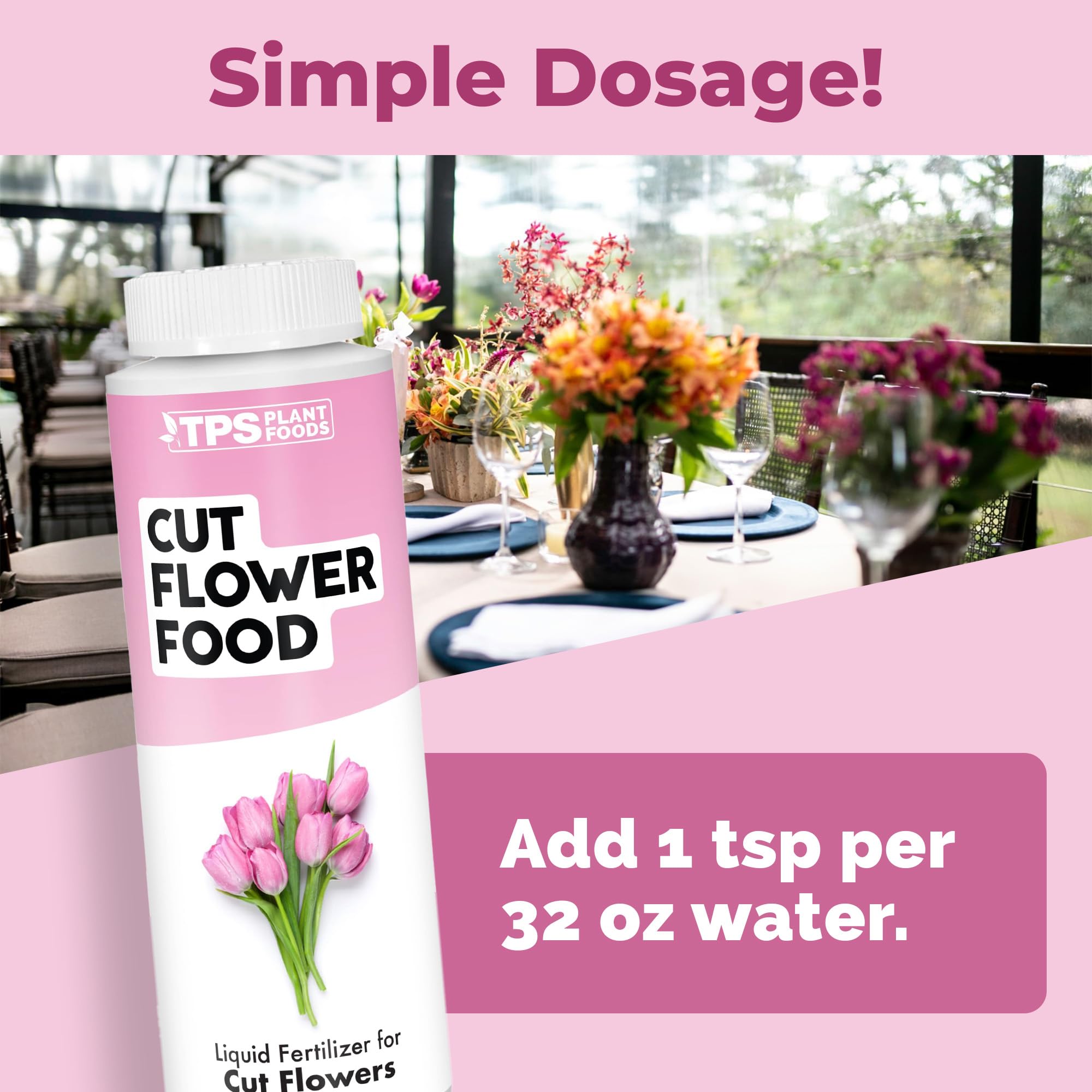 TPS NUTRIENTS Cut Flower Food kit with easy-to-follow instructions.