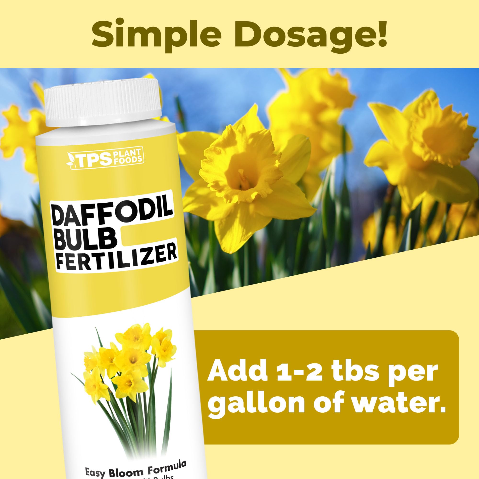 TPS NUTRIENTS Daffodil Fertilizer in garden beds provides balanced bulb nutrition.