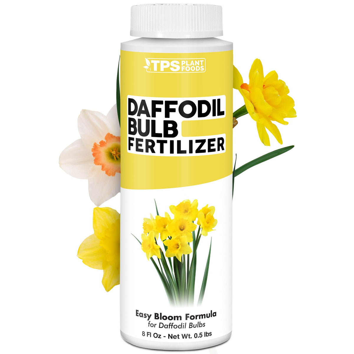 TPS NUTRIENTS Daffodil Fertilizer bottle pour promotes steady blooms in spring gardens.