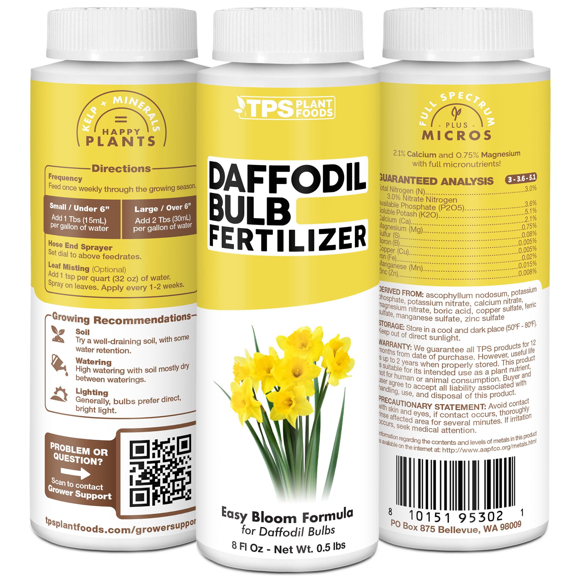 TPS NUTRIENTS Daffodil Fertilizer made in USA ensures quality for home blooms.