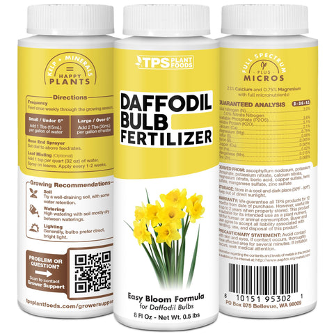 TPS NUTRIENTS Daffodil Fertilizer made in USA ensures quality for home blooms.