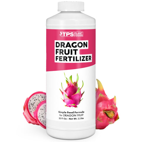 TPS NUTRIENTS Dragon Fruit Fertilizer bottle demonstrates easy liquid feeding for lush dragon fruit vines