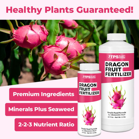TPS NUTRIENTS Dragon Fruit Fertilizer label highlights balanced nutrients for cactus-type plants