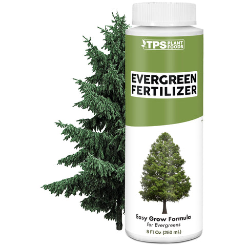 TPS NUTRIENTS Evergreen Tree Fertilizer bottle front for easy landscape application