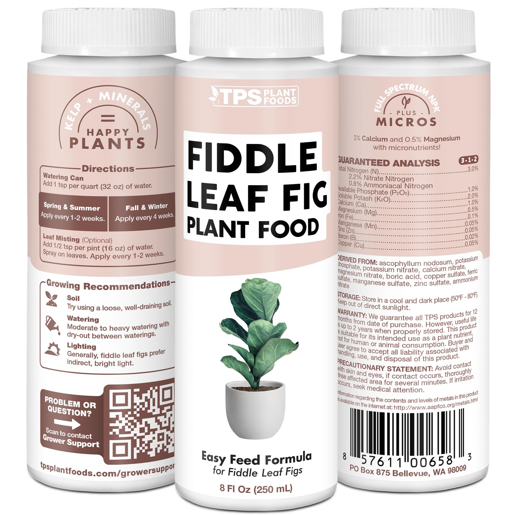 TPS NUTRIENTS fiddle leaf fig bottle used as part of regular care