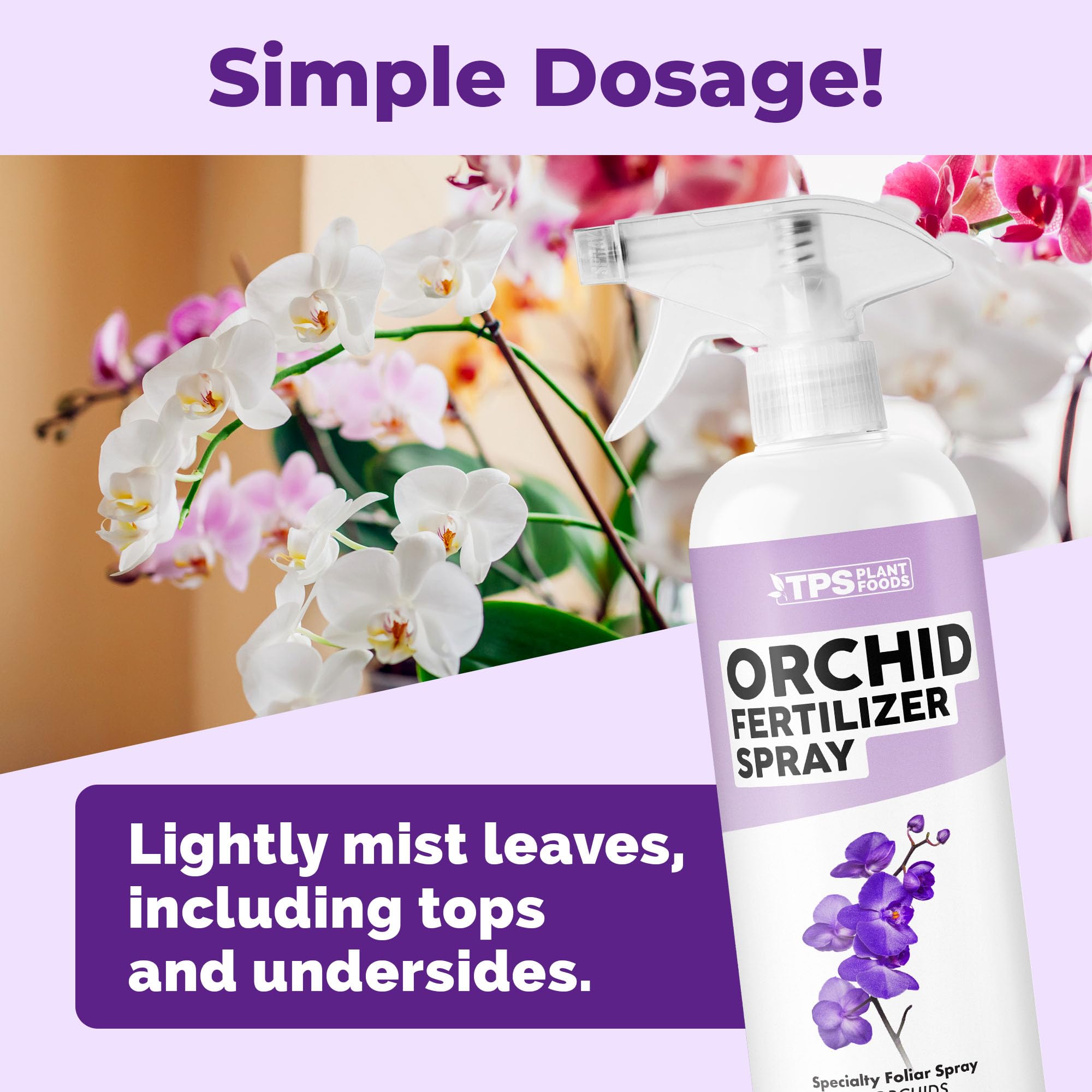 TPS NUTRIENTS Orchid Food Spray fine mist enables gentle, even feeding on leaves.