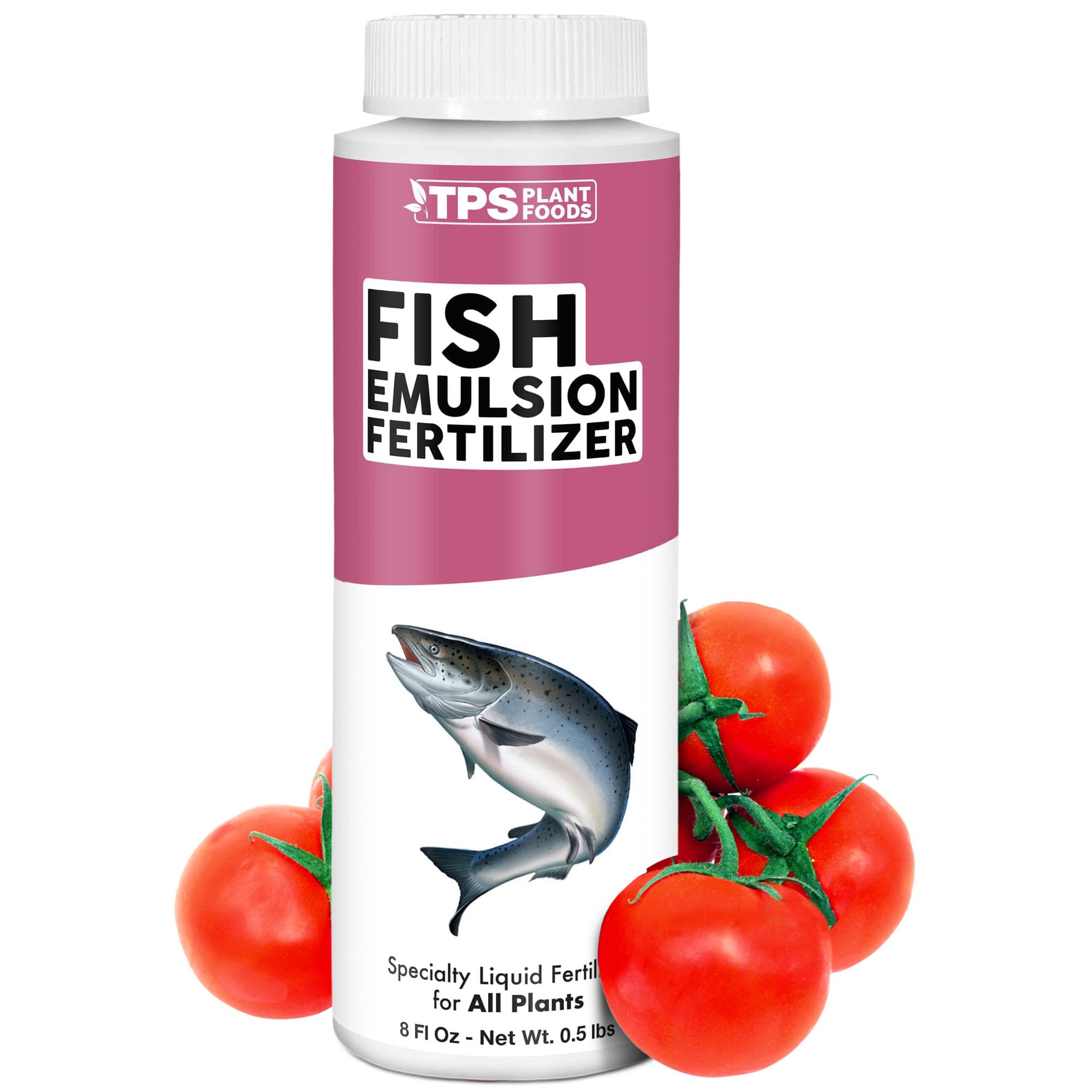 TPS NUTRIENTS fish emulsion 8oz bottle, ready-to-use fertilizer for thriving plants.
