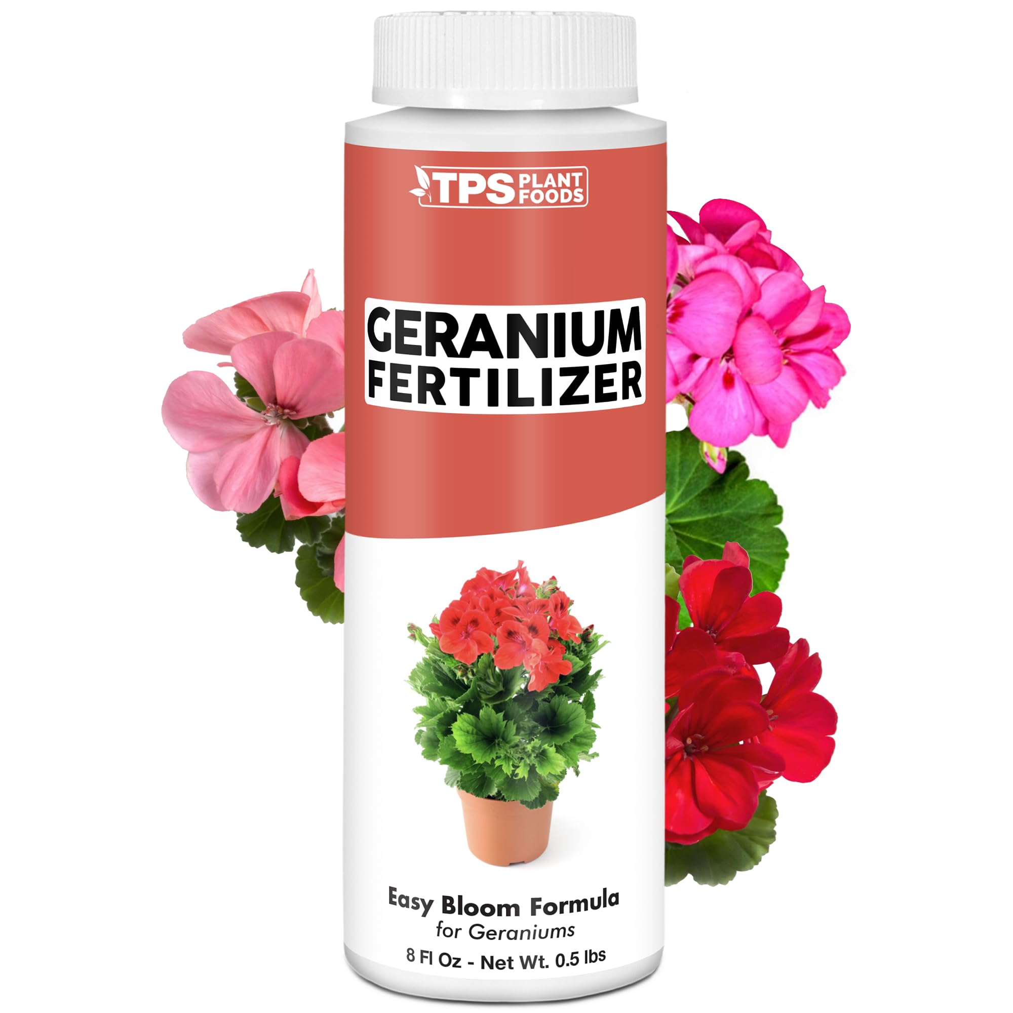 TPS NUTRIENTS Geranium Fertilizer bottle supports vibrant blooms and healthier roots