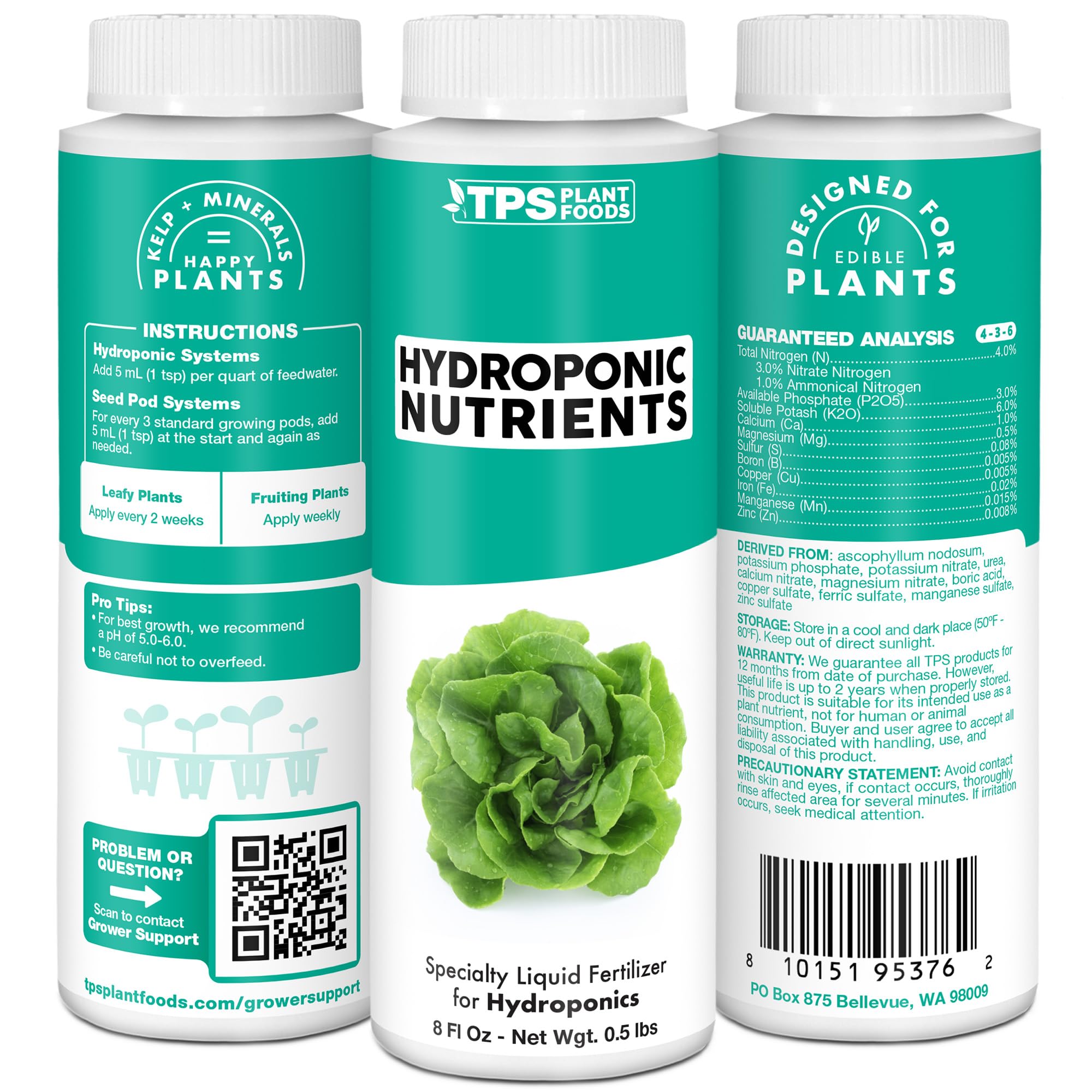 TPS NUTRIENTS 32 oz bottle ready for regular feeding.
