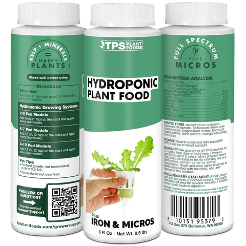 TPS NUTRIENTS hydroponic plant food made in USA signals quality manufacturing.