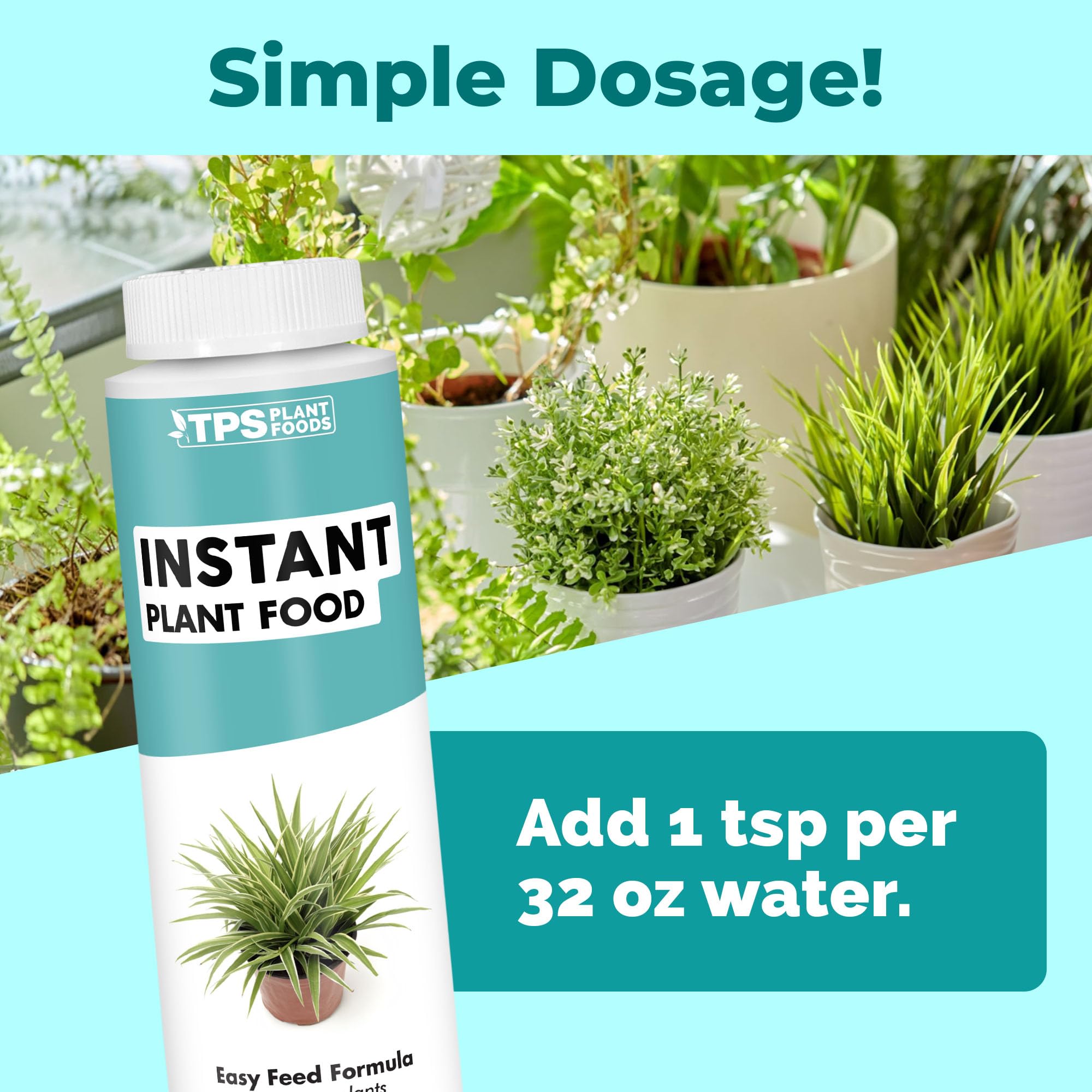 TPS NUTRIENTS Instant Plant Food dissolves easily in water for strong, lush foliage