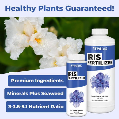 TPS NUTRIENTS Iris Fertilizer on bearded irises with strong stems.