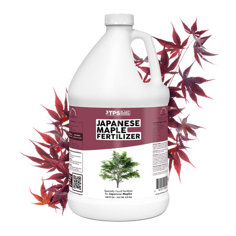 TPS NUTRIENTS Japanese Maple Fertilizer bottle promoting vibrant color and healthy growth.