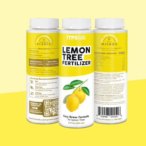 TPS NUTRIENTS Lemon Tree Fertilizer USA-made seal signals quality and domestic production.