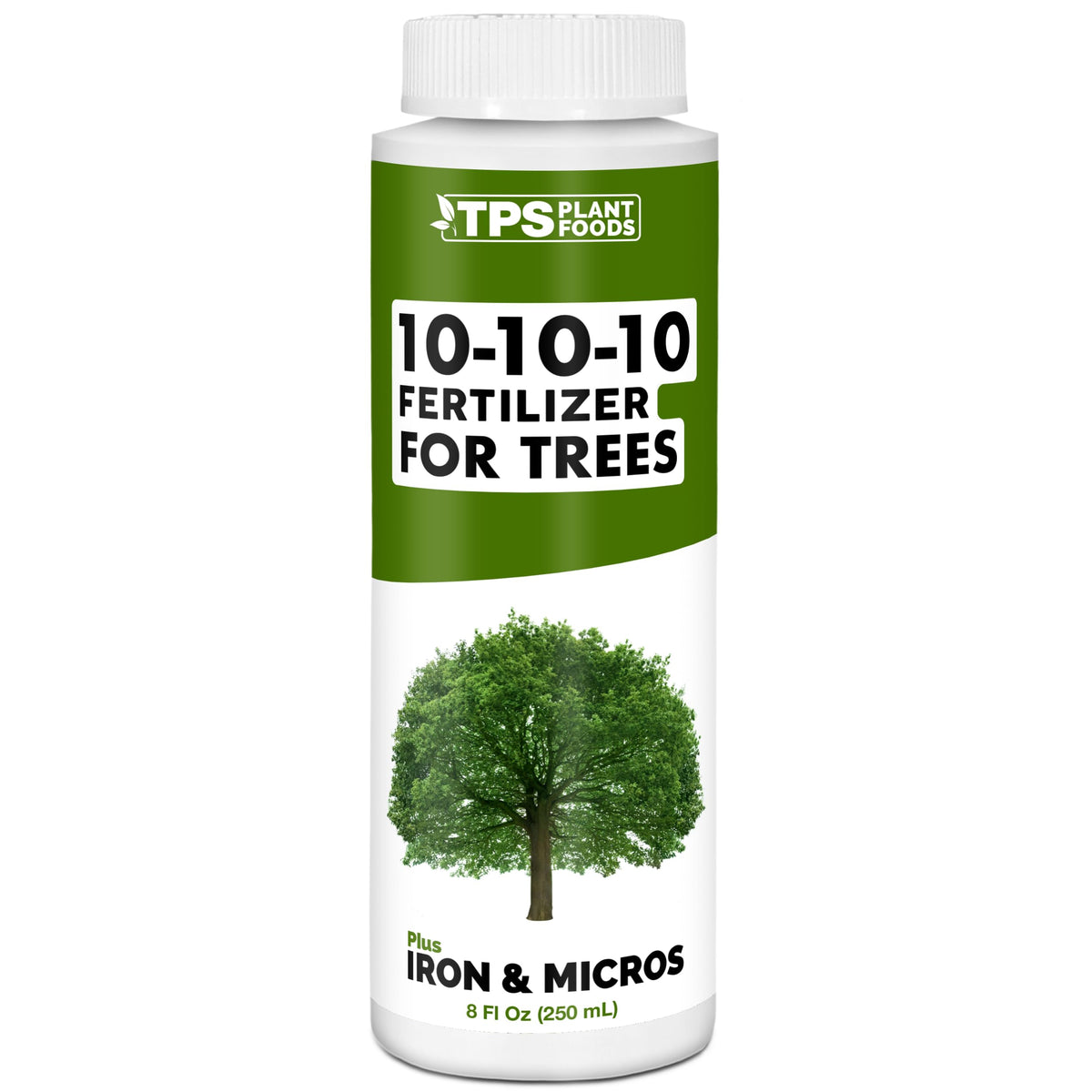 TPS NUTRIENTS Liquid 10-10-10 bottle ready for feeding trees and shrubs.