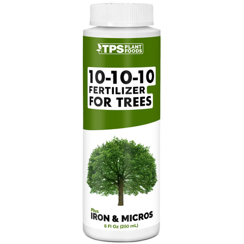 TPS NUTRIENTS Liquid 10-10-10 bottle ready for feeding trees and shrubs.