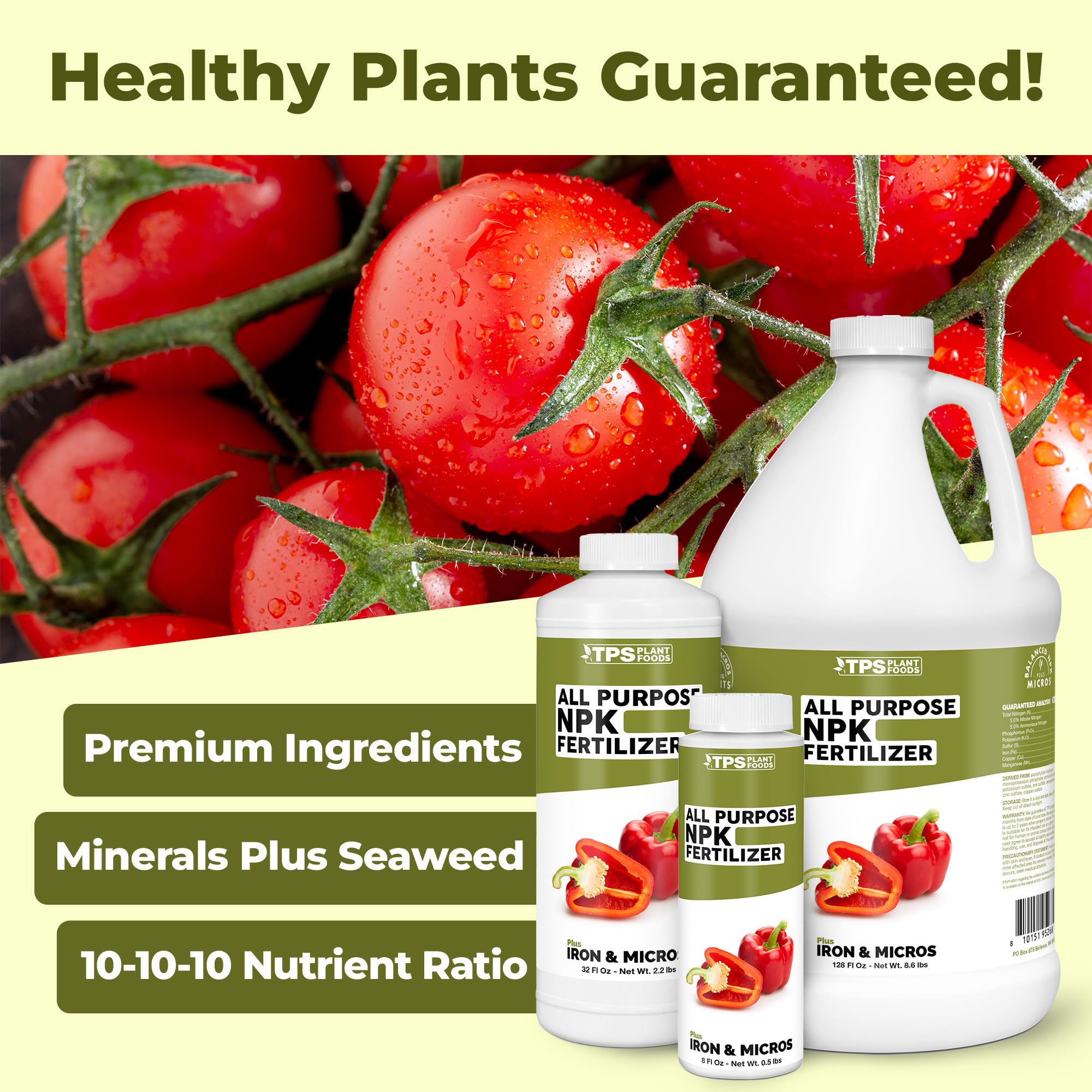 TPS NUTRIENTS liquid plant food pour, easy dosing for steady growth and strong roots.