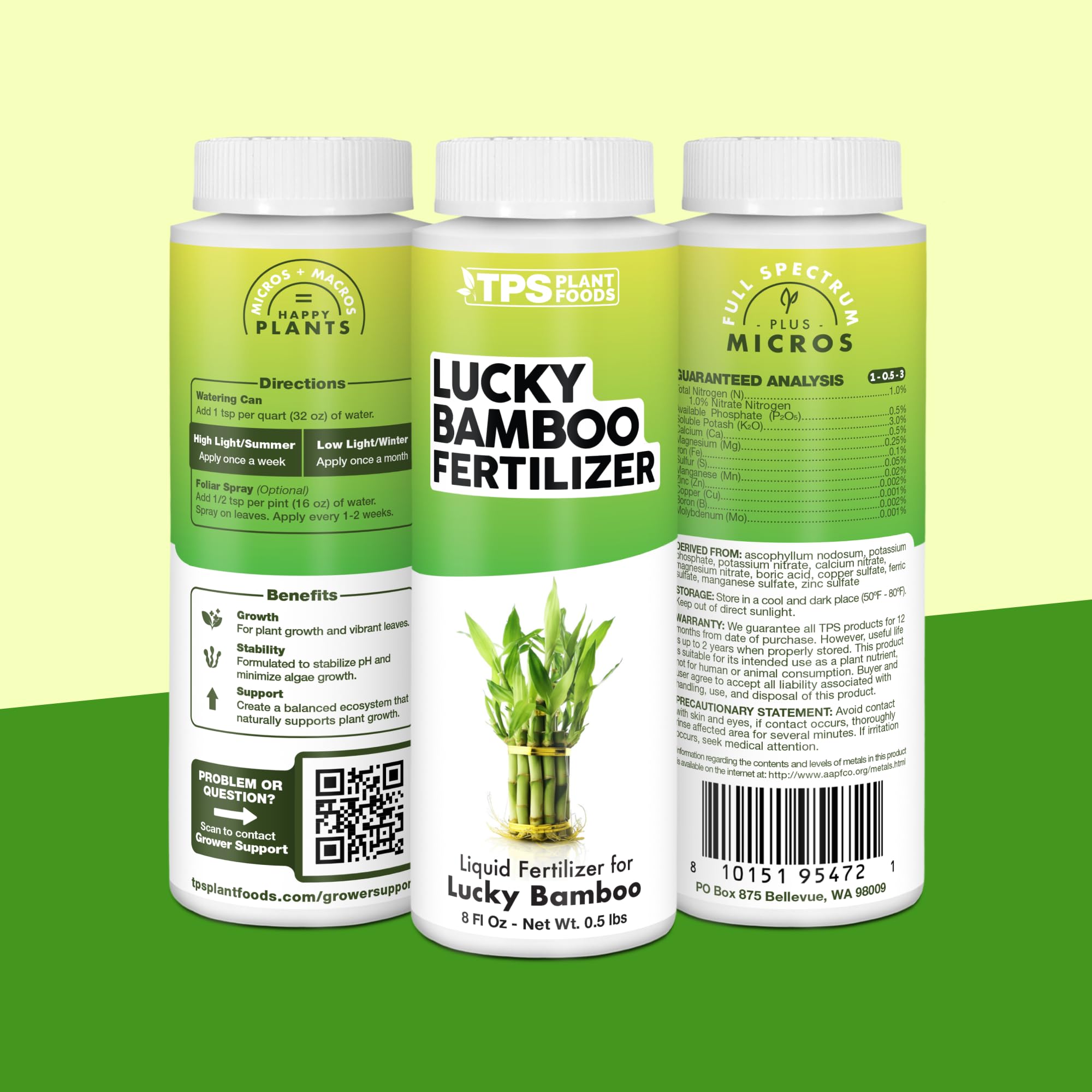 TPS NUTRIENTS Lucky Bamboo Fertilizer is made in the USA for reliable, local nutrition.