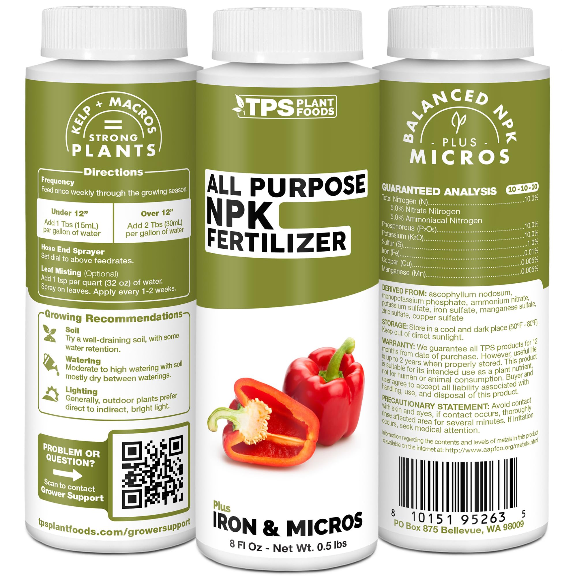 TPS NUTRIENTS made in USA badge assures quality for reliable plant nutrition.