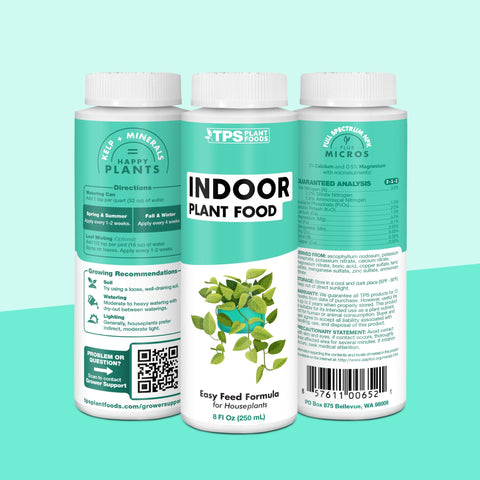 TPS NUTRIENTS Made in USA label indicating domestic quality for indoor plant care.