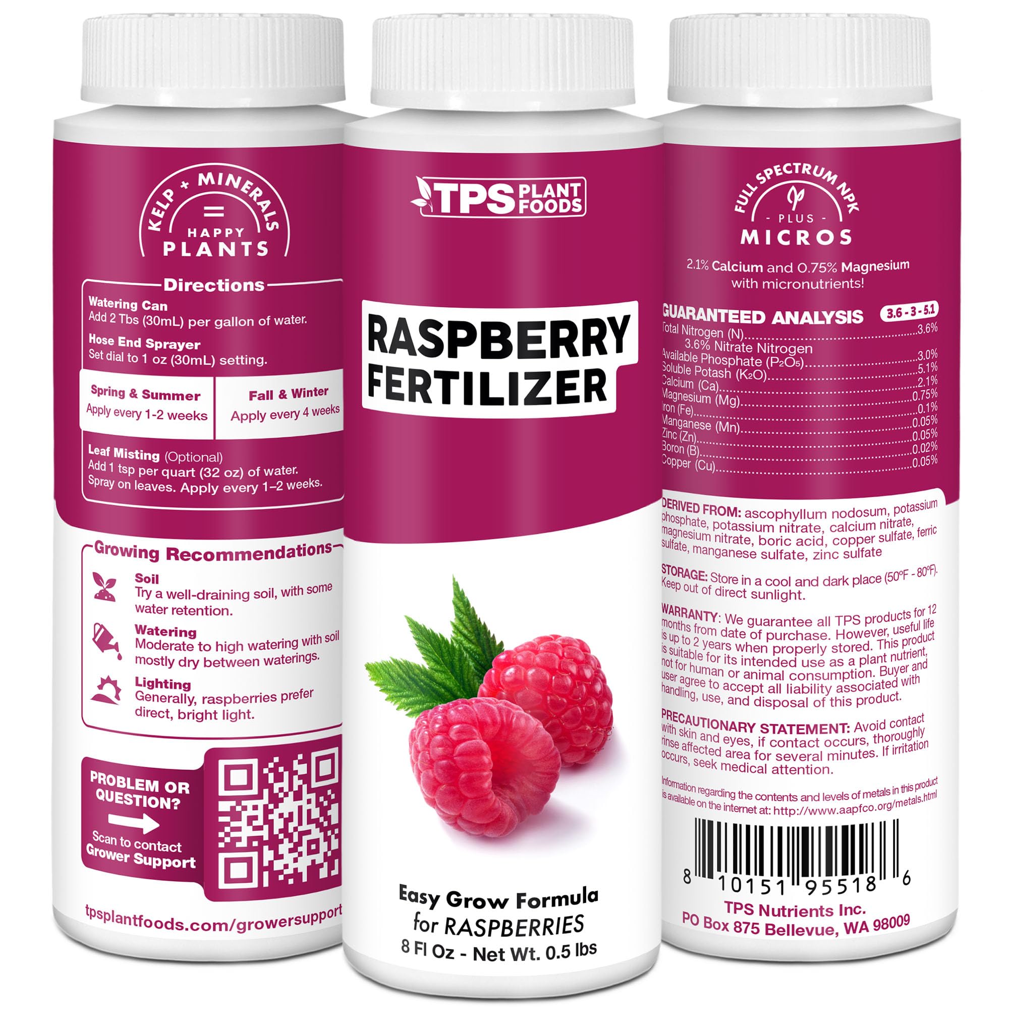 TPS NUTRIENTS Raspberry Fertilizer, made in the USA, trusted by gardeners.