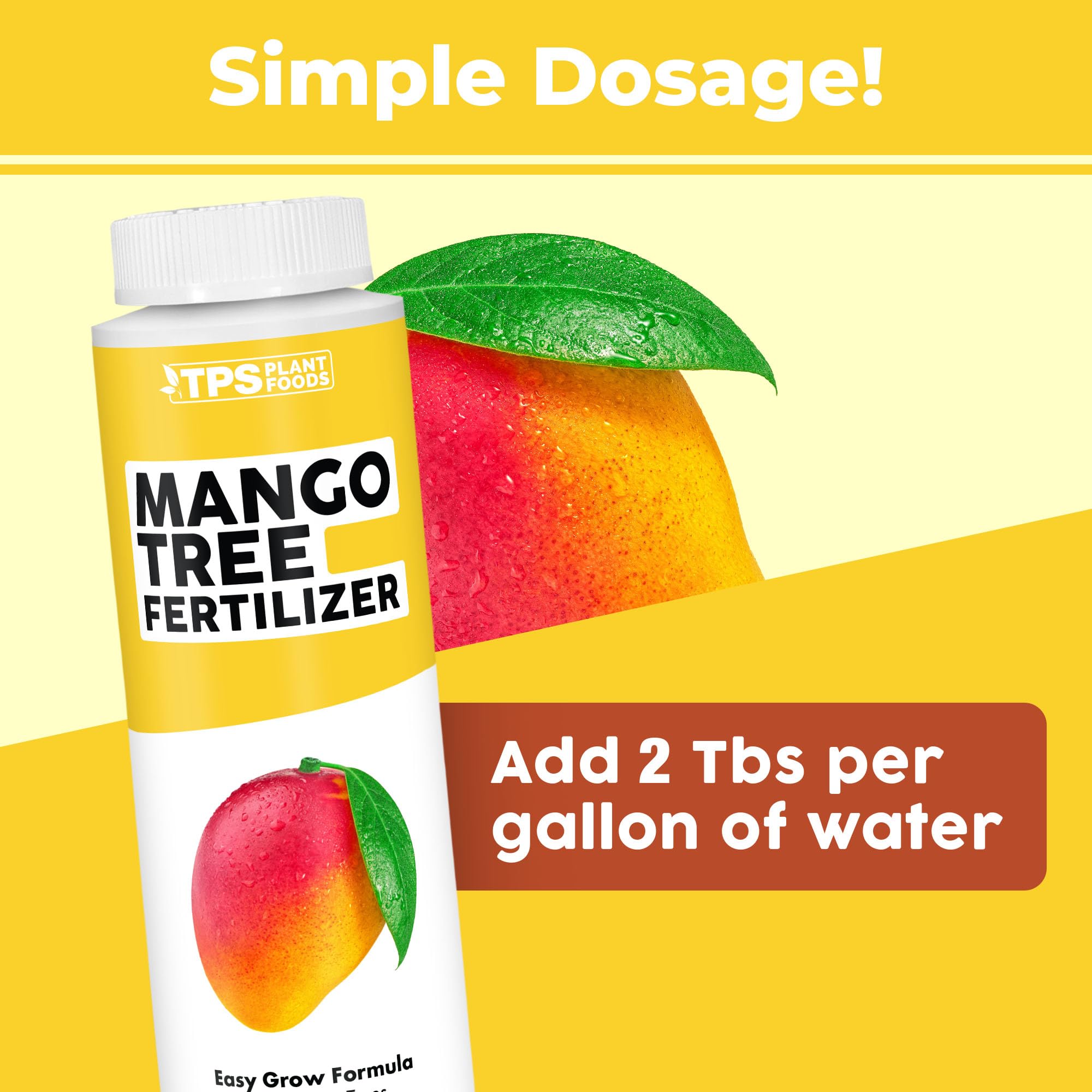 TPS NUTRIENTS mango-tree fertilizer pour demonstrates simple application for fruiting support.