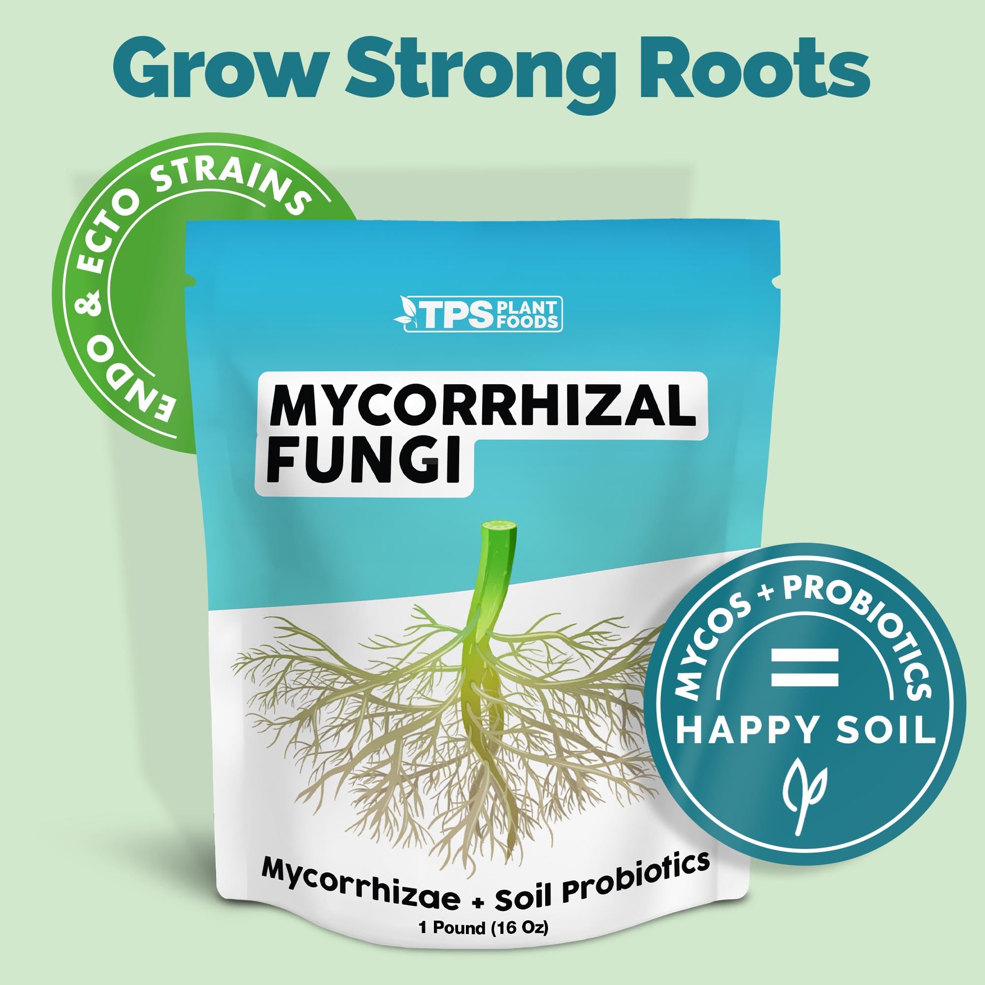 TPS NUTRIENTS Mycos label detail emphasizing soil and plant growth benefits.