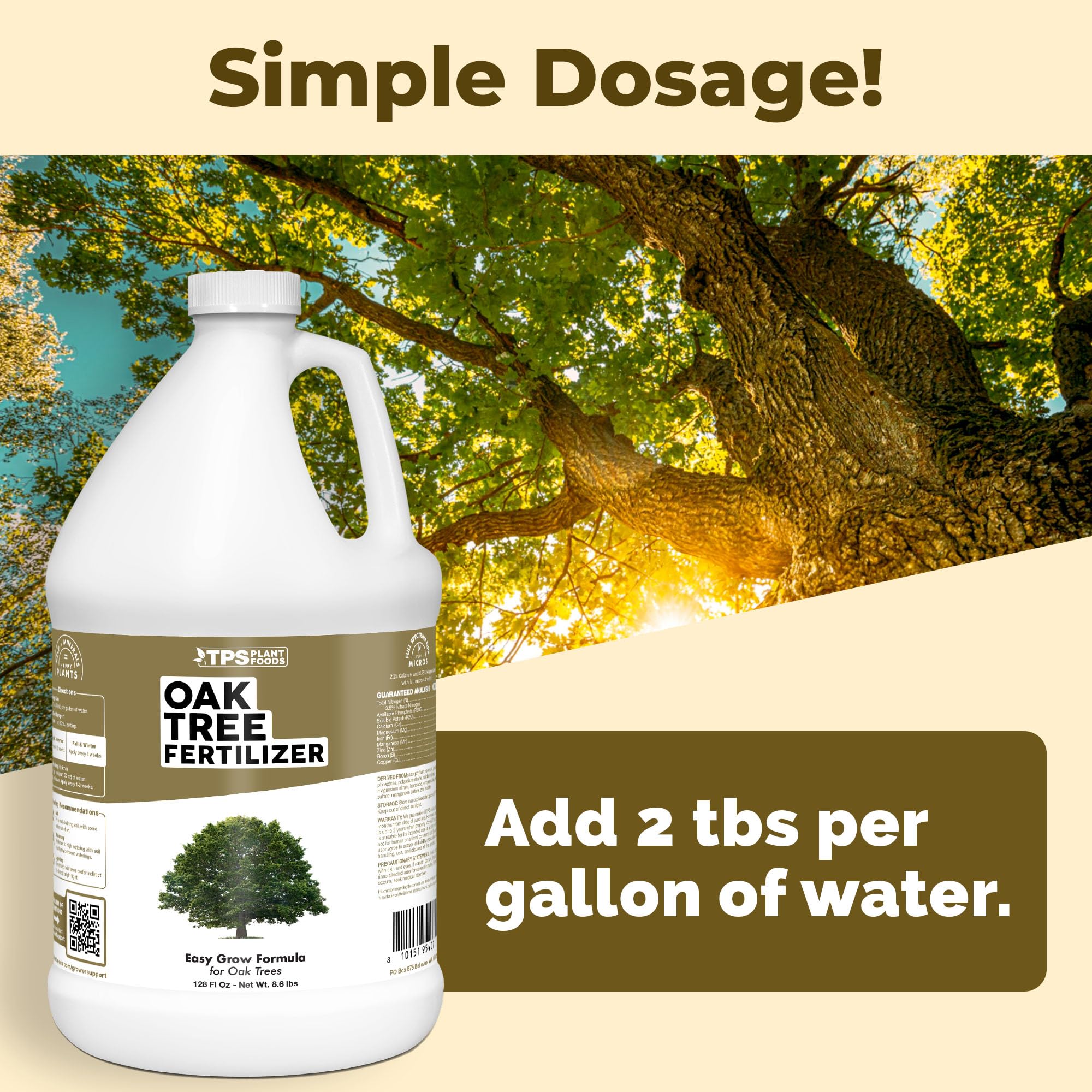 TPS NUTRIENTS Oak Tree Roots focus promotes stronger root systems for tree resilience.