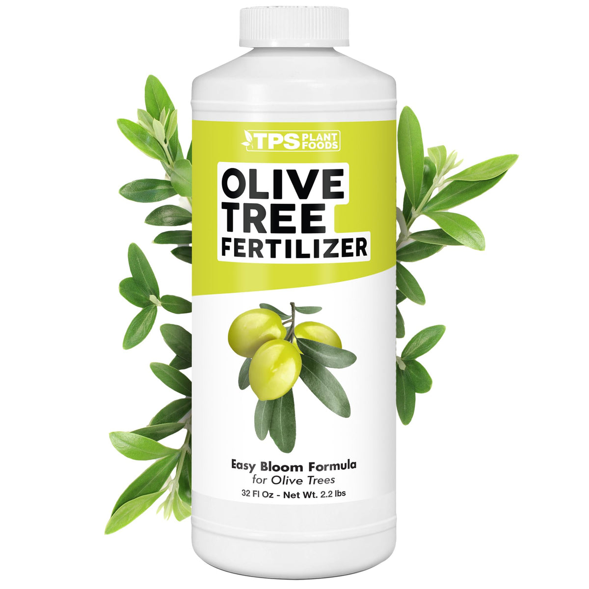 TPS NUTRIENTS Olive Tree Fertilizer bottle front shows balanced nutrition for steady growth.