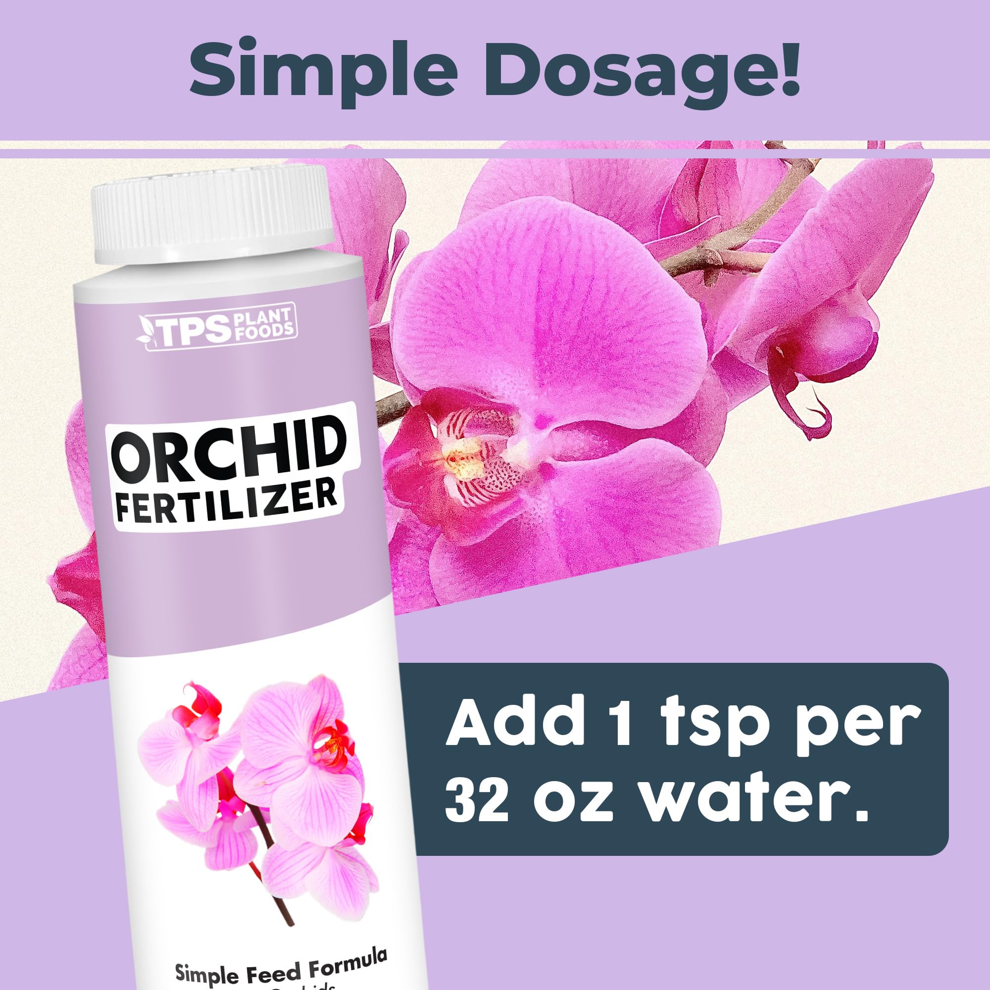 TPS NUTRIENTS orchid food bottle highlights healthy orchid roots