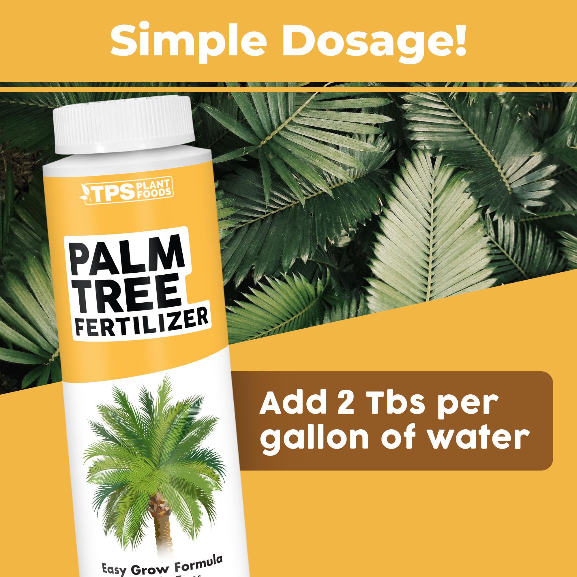 TPS NUTRIENTS Palm Tree Fertilizer green fronds appear with nutrient rich formula.