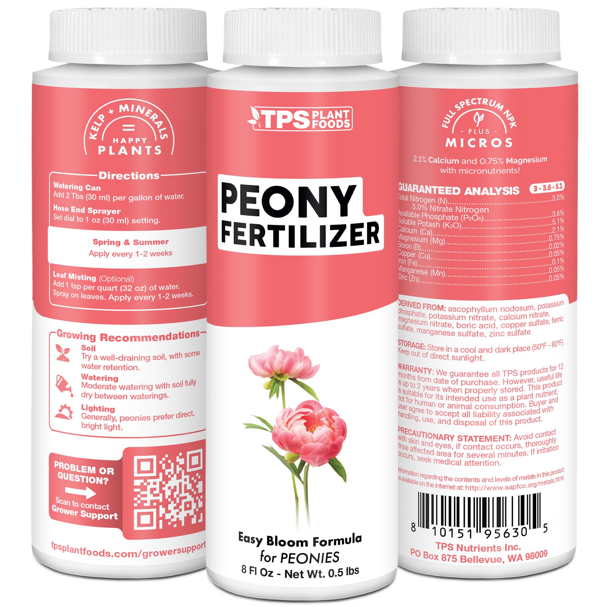 TPS NUTRIENTS Peony Fertilizer ideal for container peonies and gardens