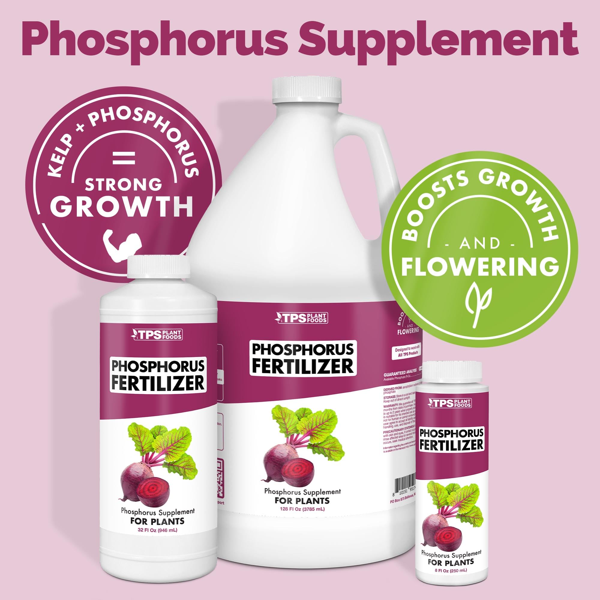 TPS NUTRIENTS Phosphorus Fertilizer boosts bigger blooms and fruit formation.