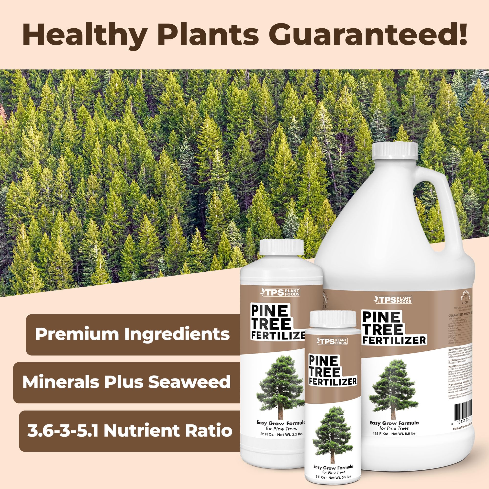 TPS NUTRIENTS Pine Tree Fertilizer promotes root growth for resilient evergreen trees.
