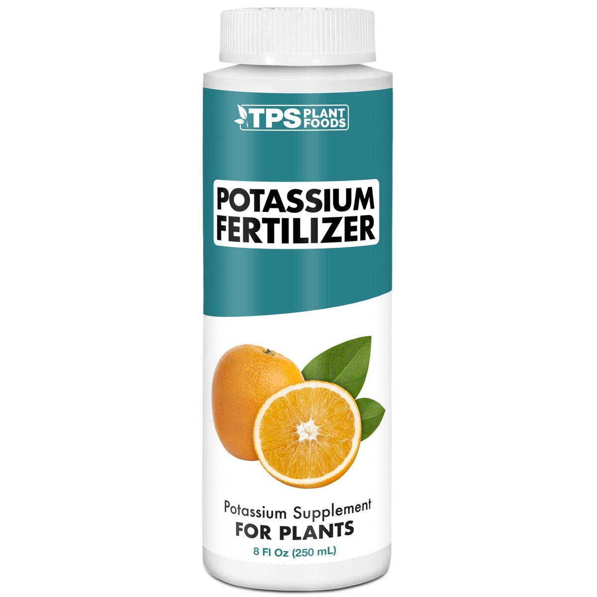 TPS NUTRIENTS potassium fertilizer bottle for steady plant nutrition and growth.