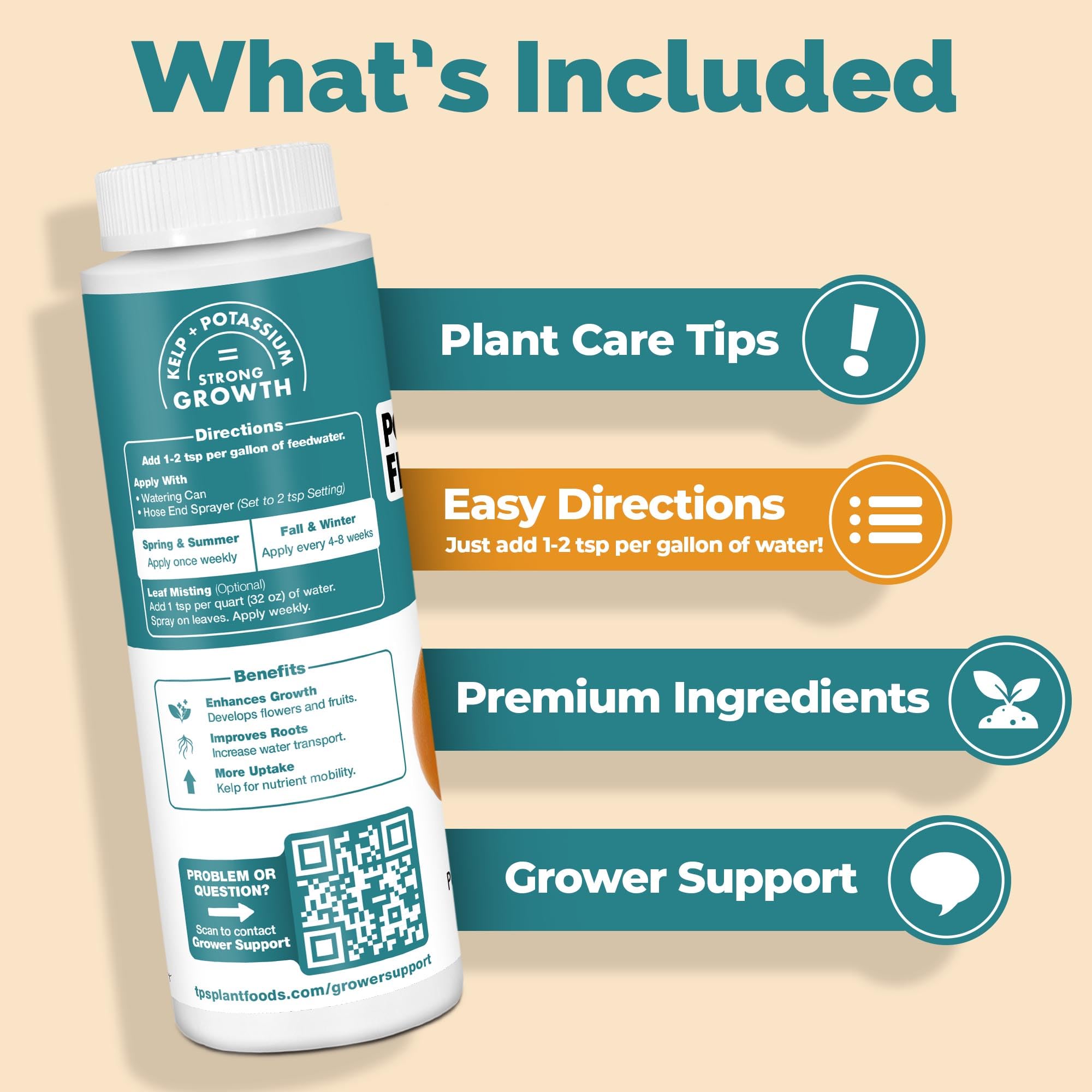 TPS NUTRIENTS potassium fertilizer fruit-bearing plant hints at bountiful yields.