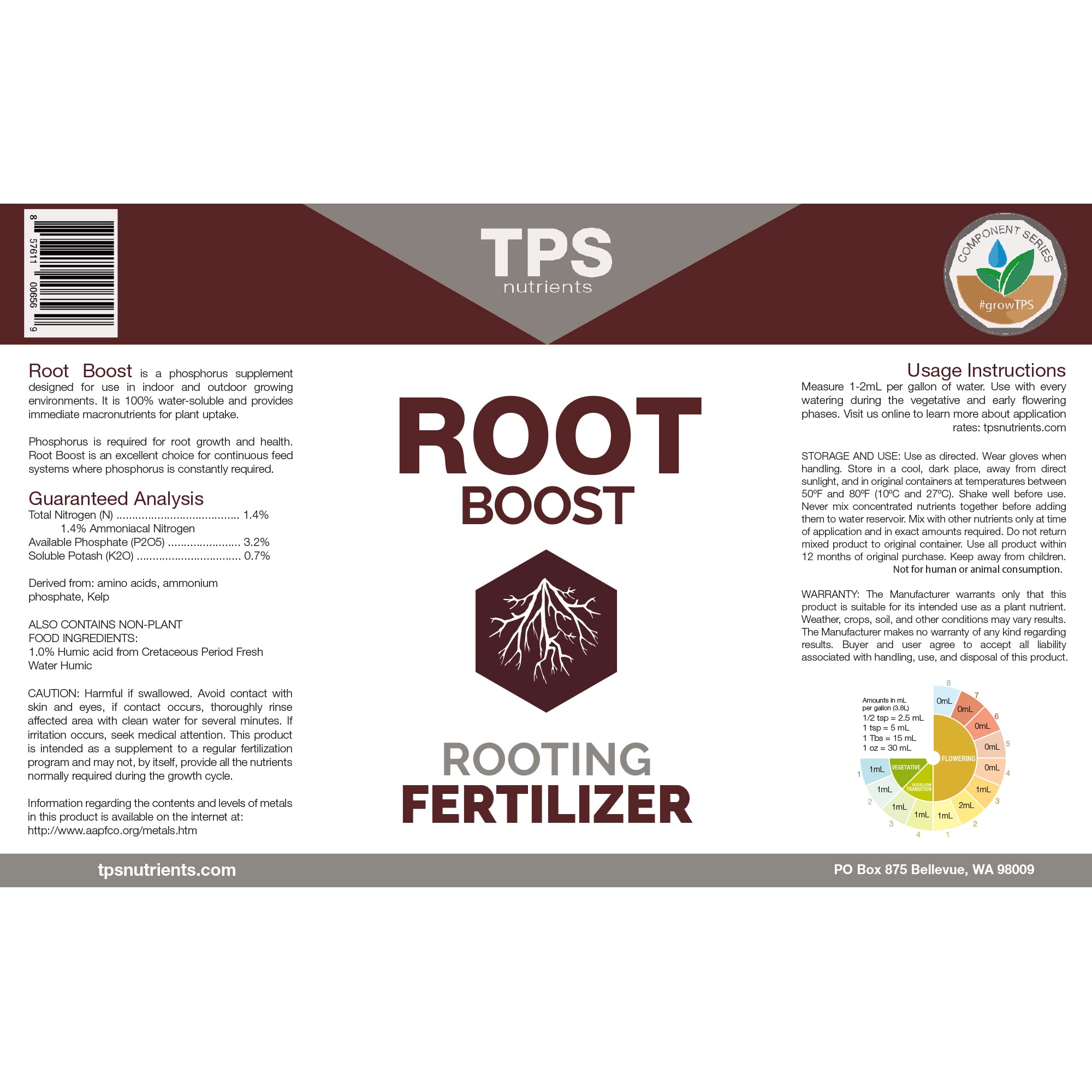 TPS NUTRIENTS Root Boost during transplant setup helps roots take hold