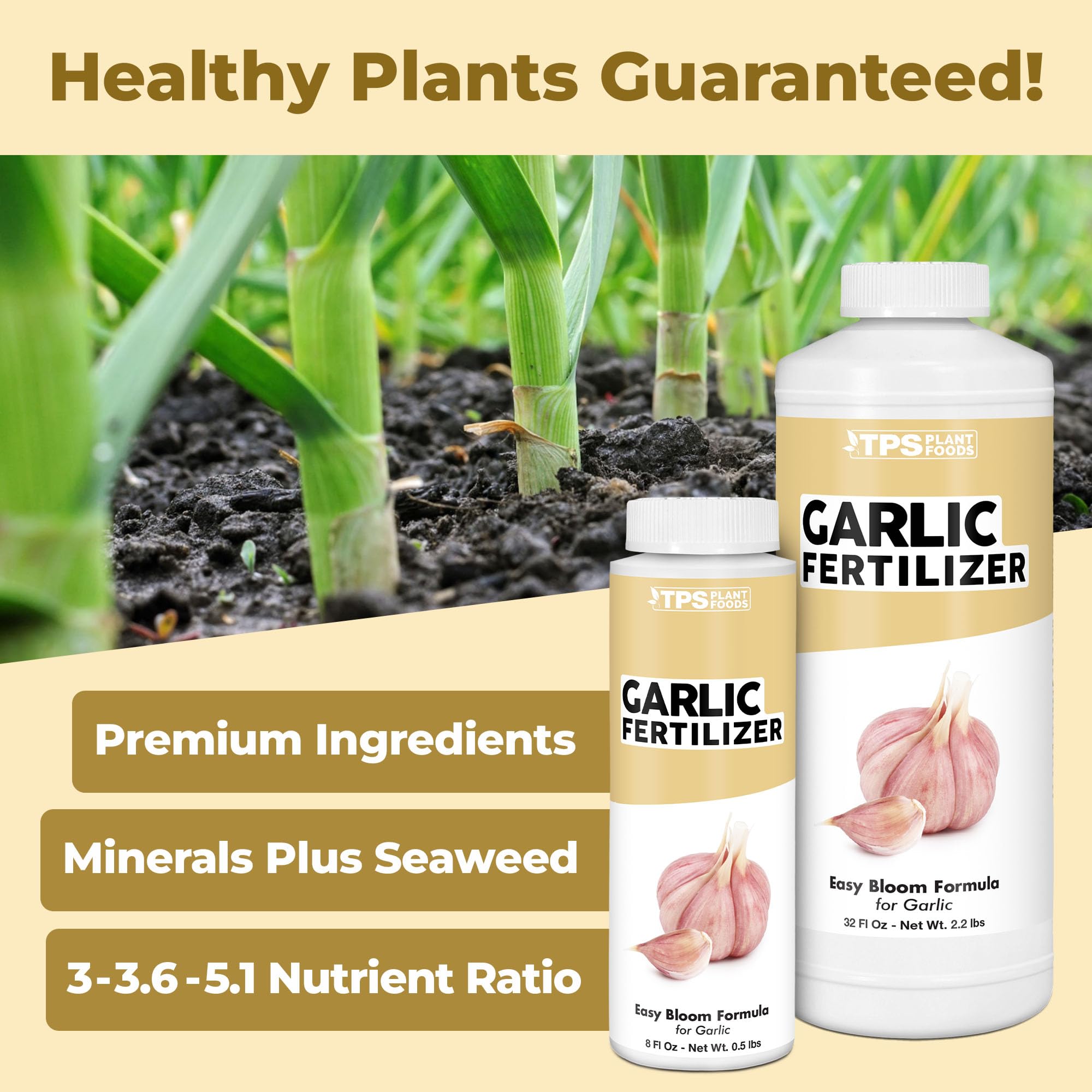 TPS NUTRIENTS root-development liquid applied to garlic beds.