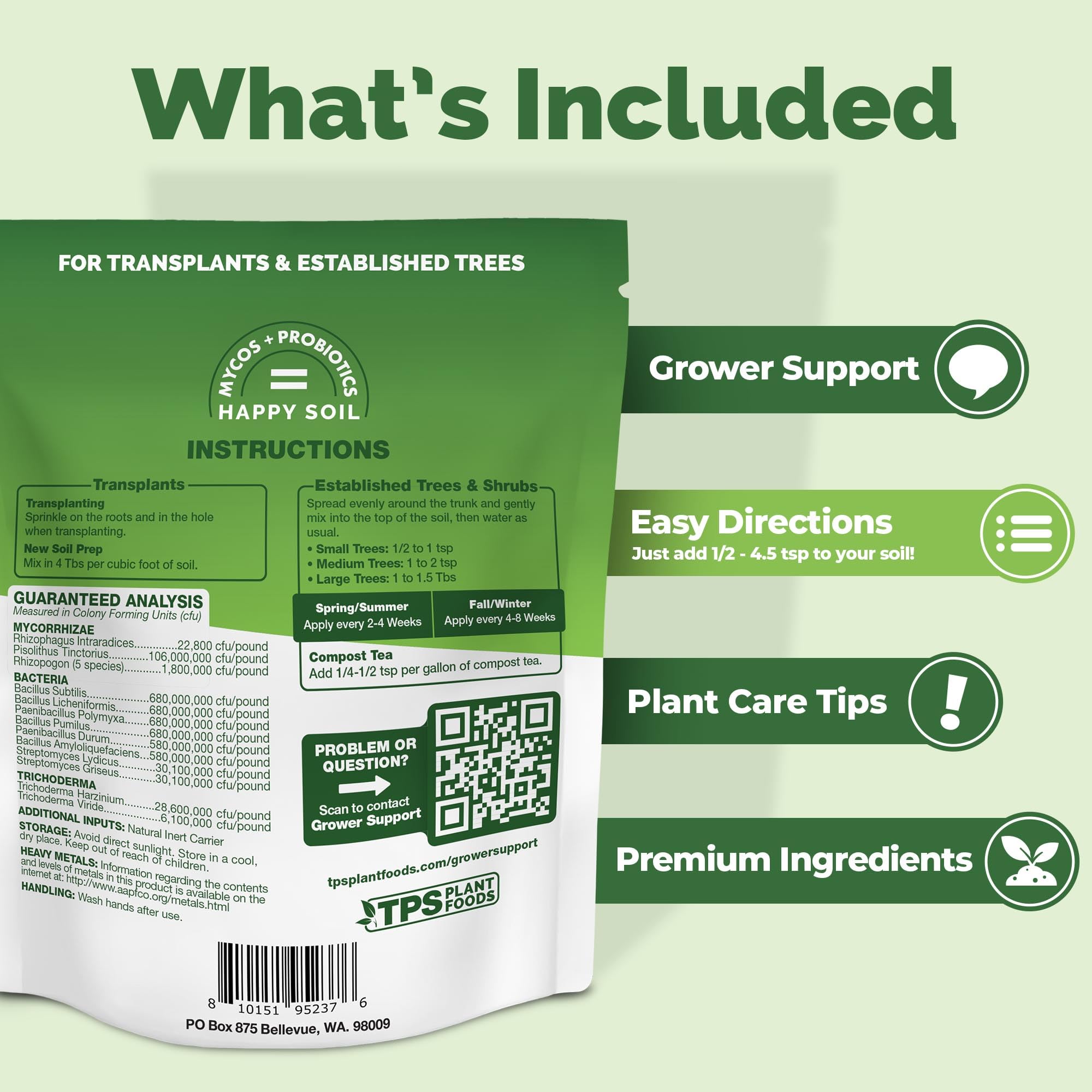 TPS NUTRIENTS Root Stimulator enriched bacteria fosters soil root colonization.