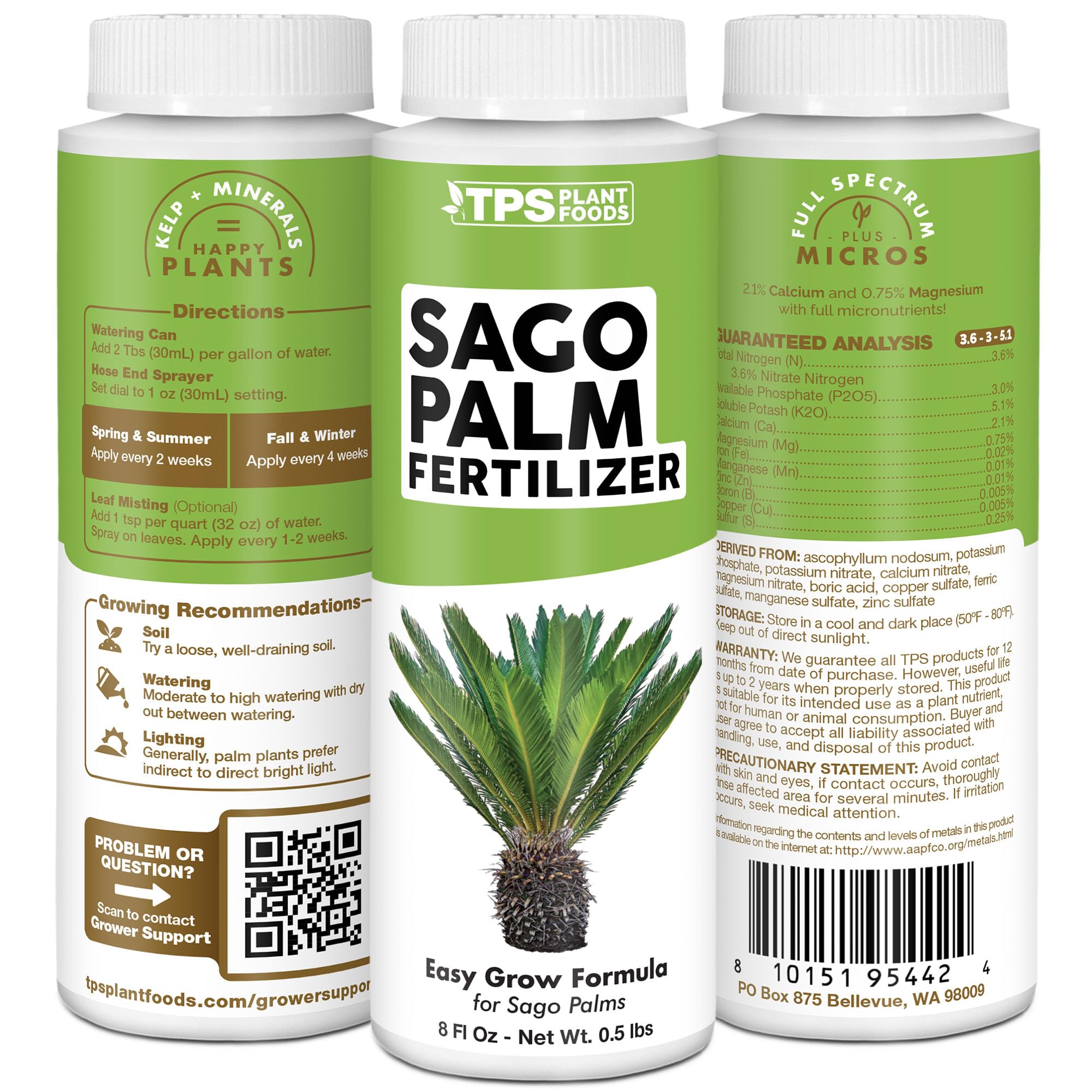 TPS NUTRIENTS Sago Palm Fertilizer ideal for indoor and outdoor palm care.