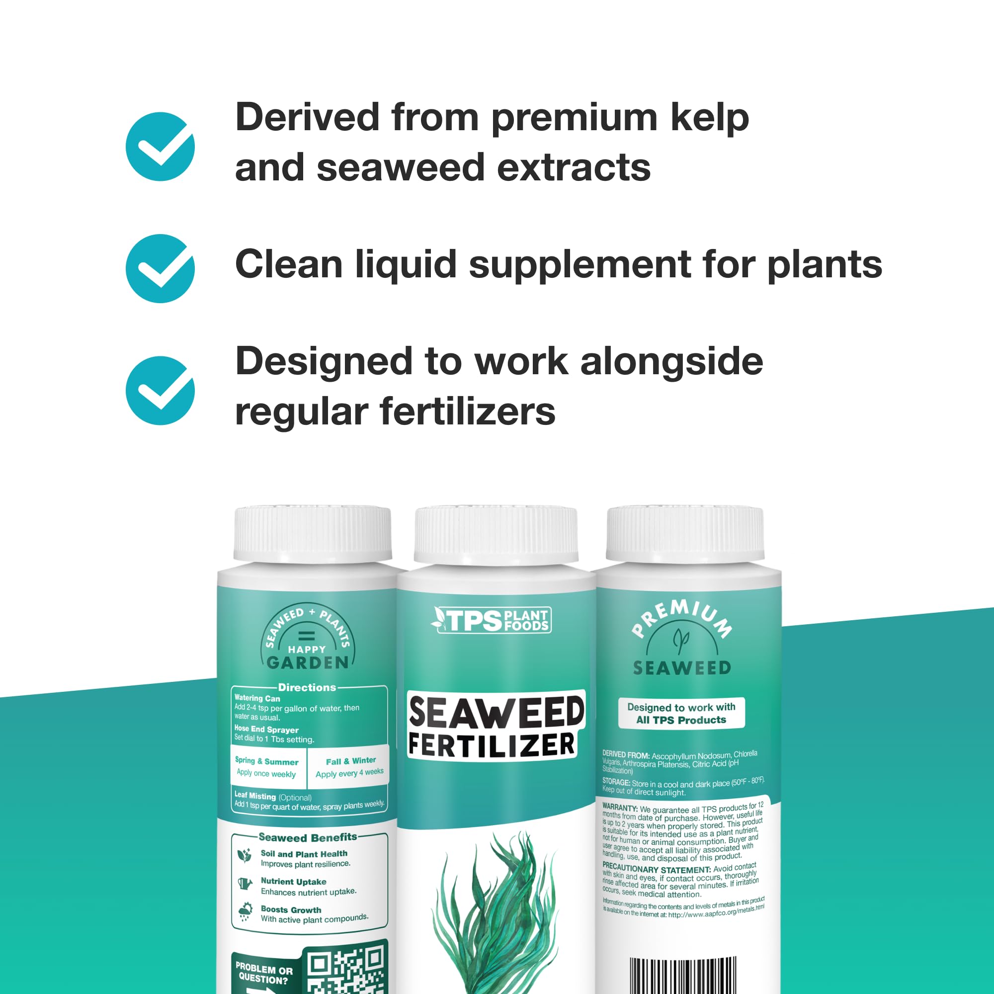 TPS NUTRIENTS Seaweed Fertilizer suitable for indoor and outdoor use across plants