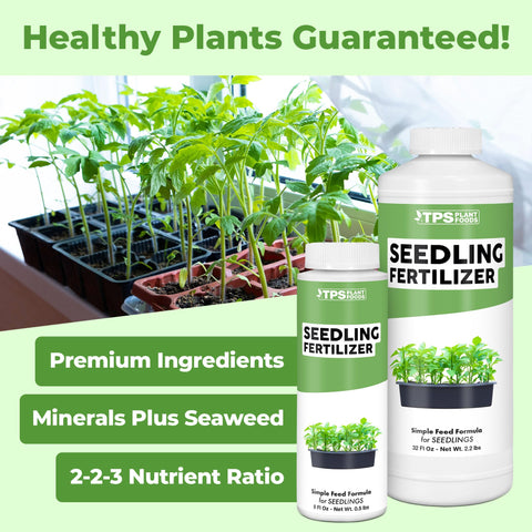 TPS NUTRIENTS Seedling Fertilizer pour action demonstrates easy weekly feeding.