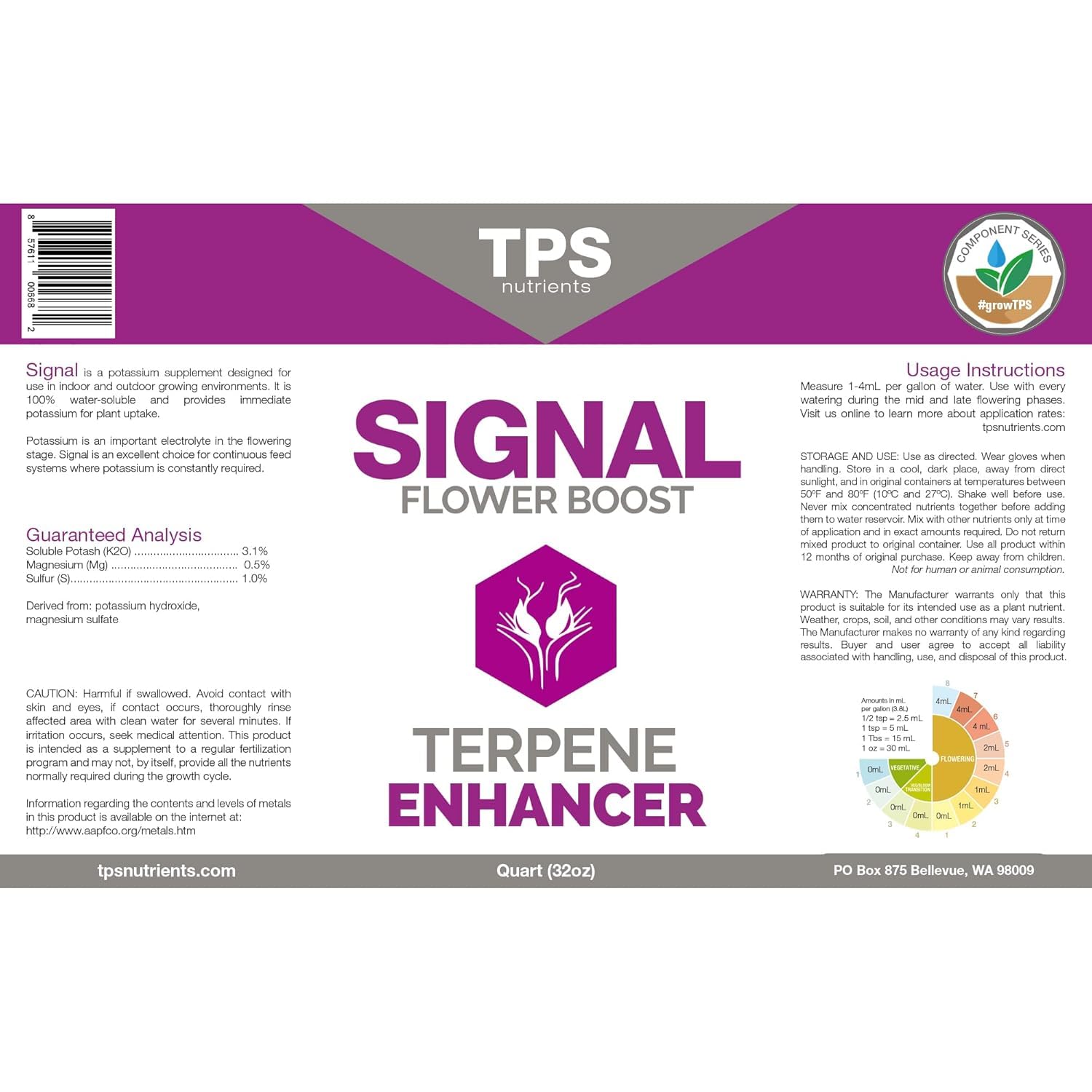 Signal Terpene Enhancer in bloom stage boosts density.