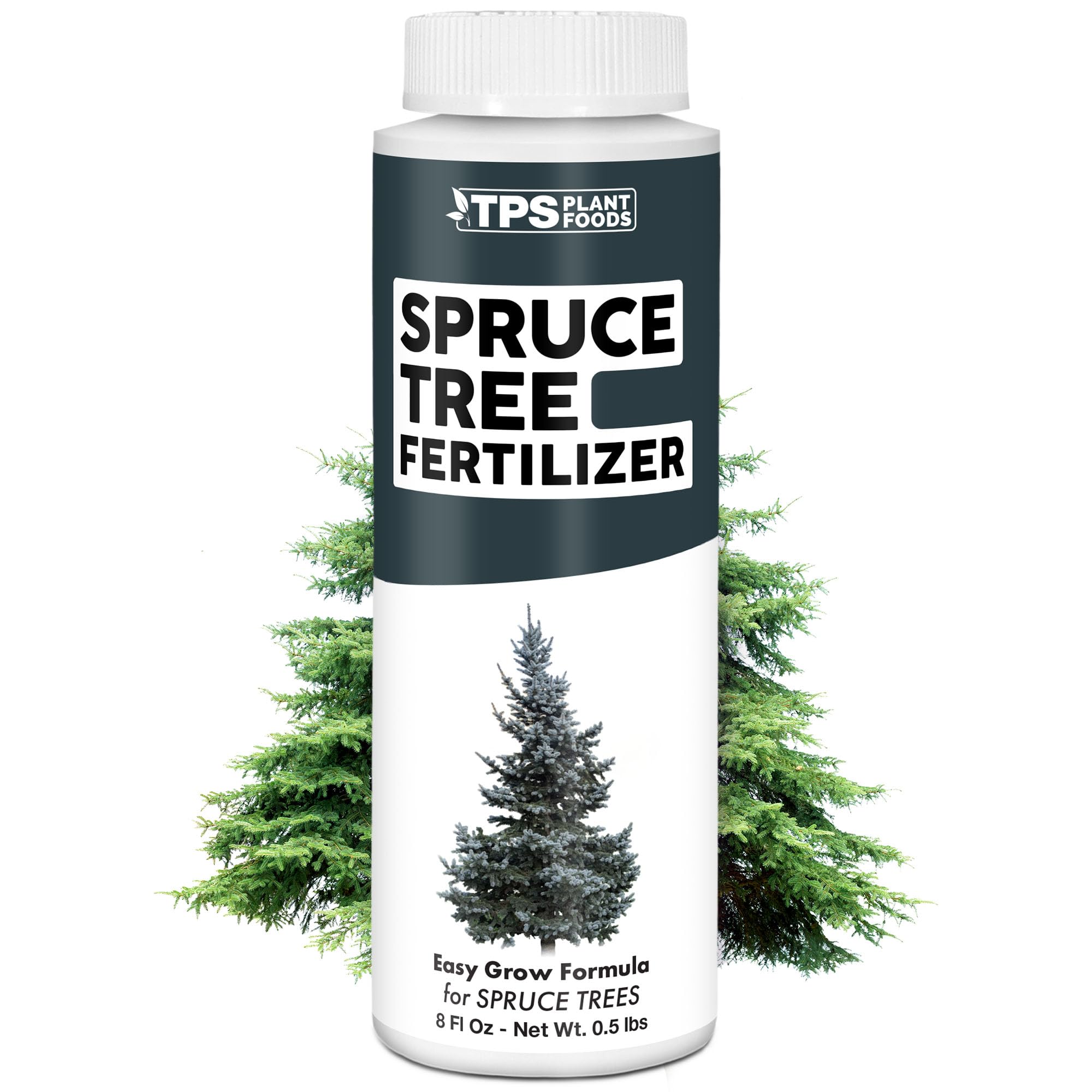 TPS NUTRIENTS Spruce Tree Fertilizer bottle delivering balanced nutrients for healthier evergreens.