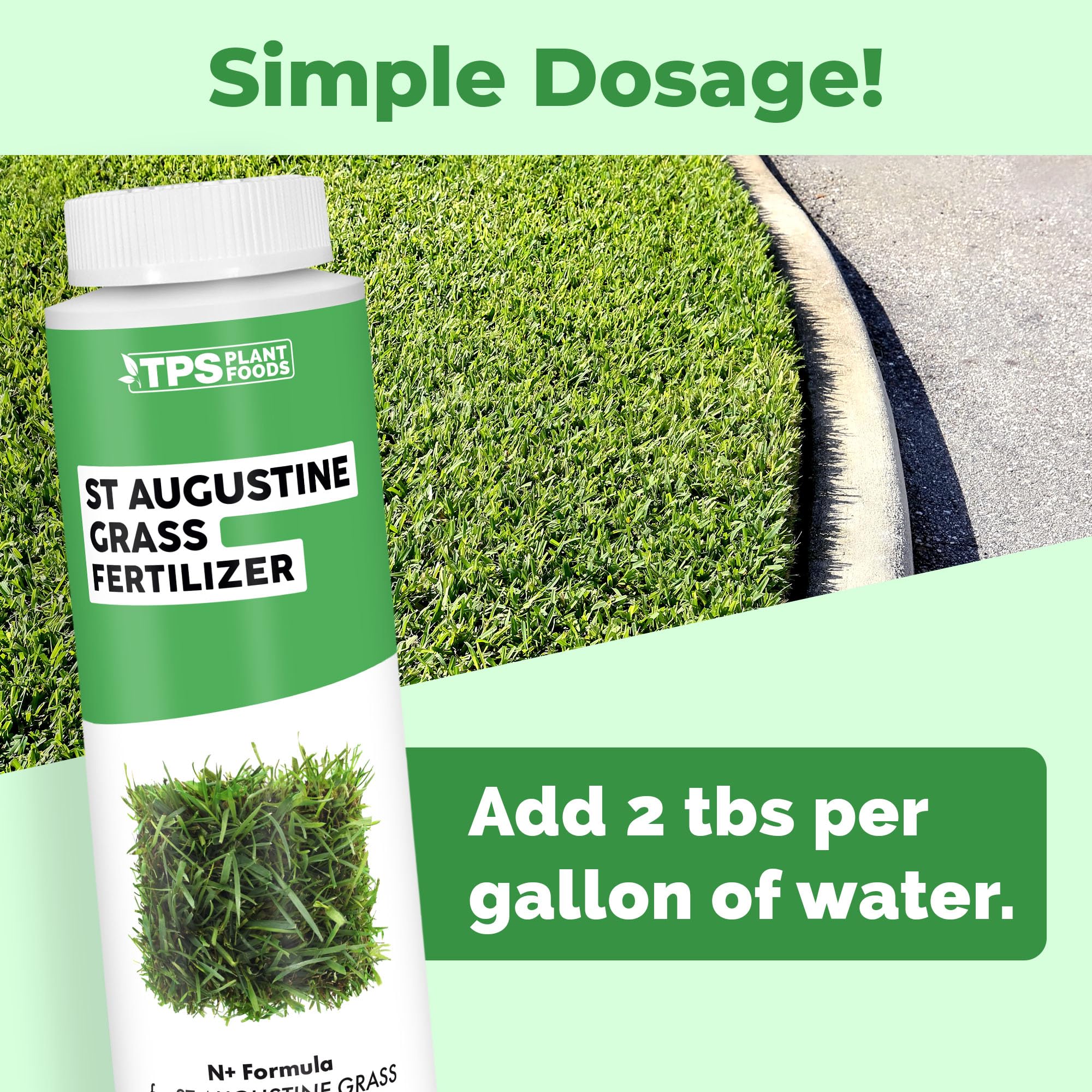 TPS NUTRIENTS St Augustine application spreads evenly for uniform color and growth.