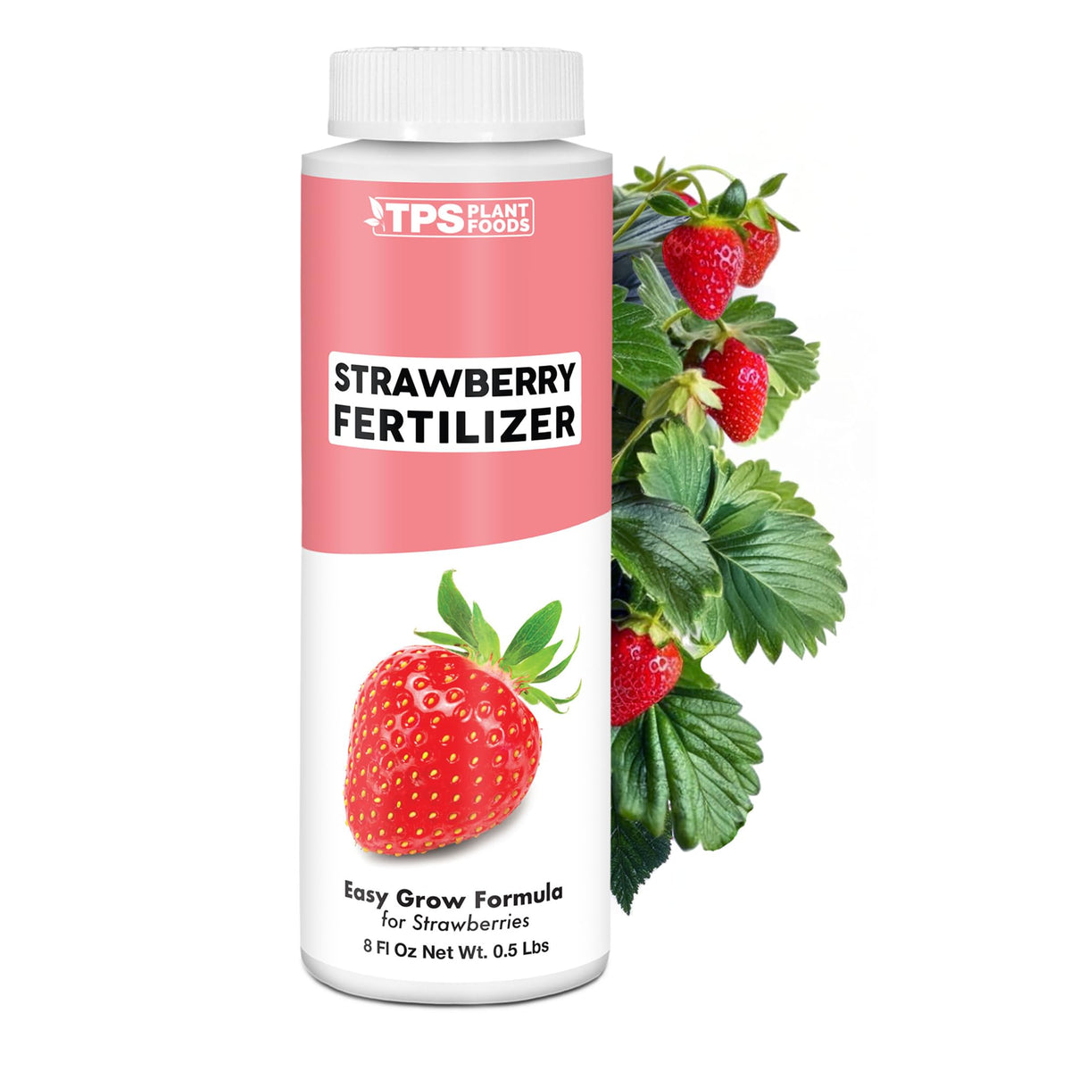 TPS Nutrients Strawberry Fertilizer bottle ready for feeding to boost blooms and fruit