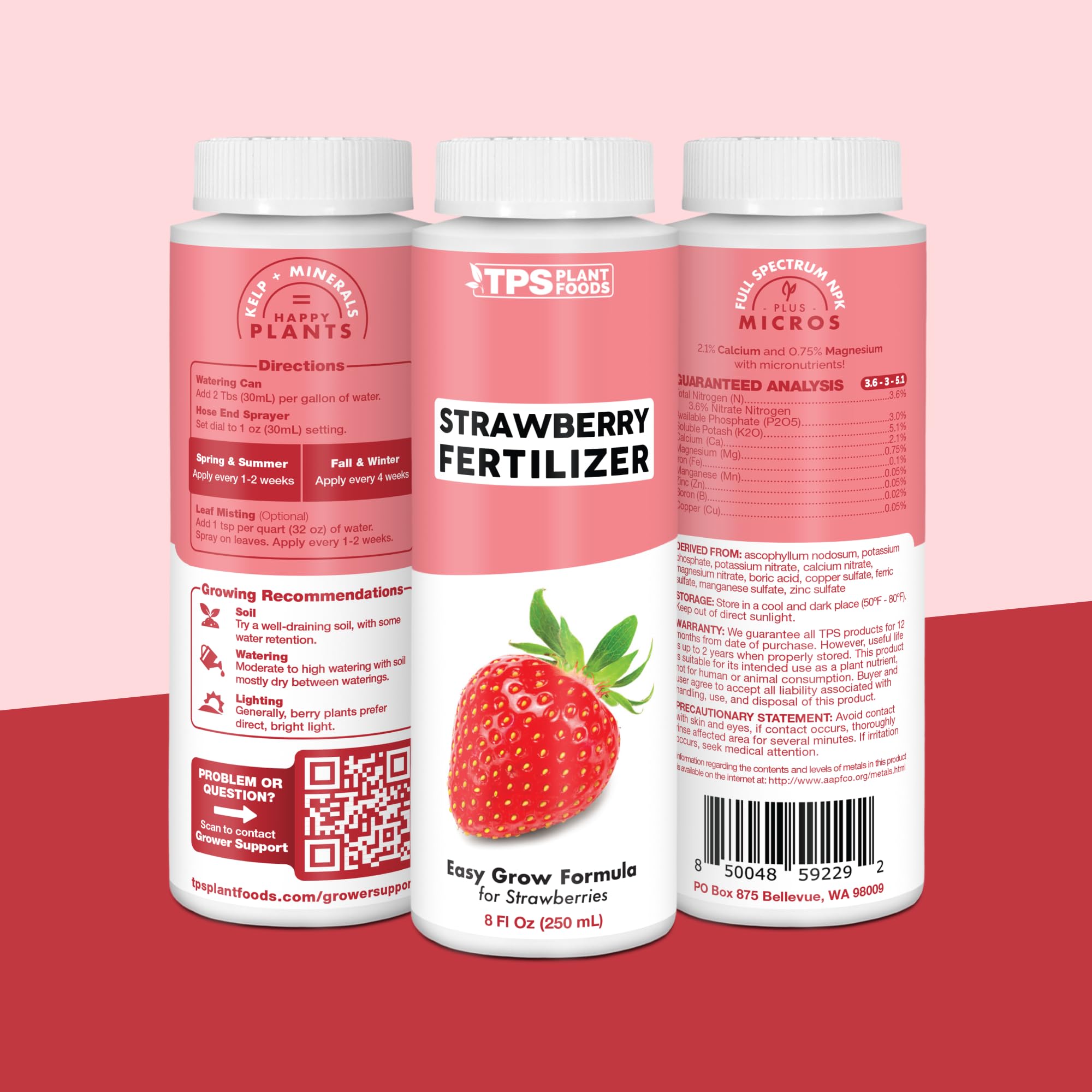 TPS Nutrients Strawberry Fertilizer helps berries mature with vibrant color